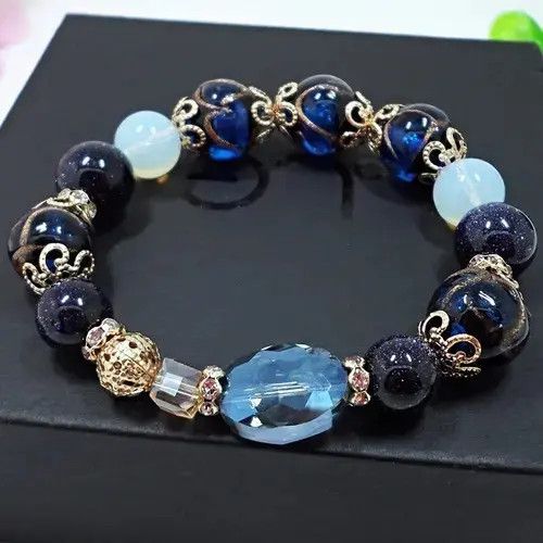 Other Natural Crystal Beaded Stretch Bracelet for Women Size ONE SIZE - 1 Thumbnail