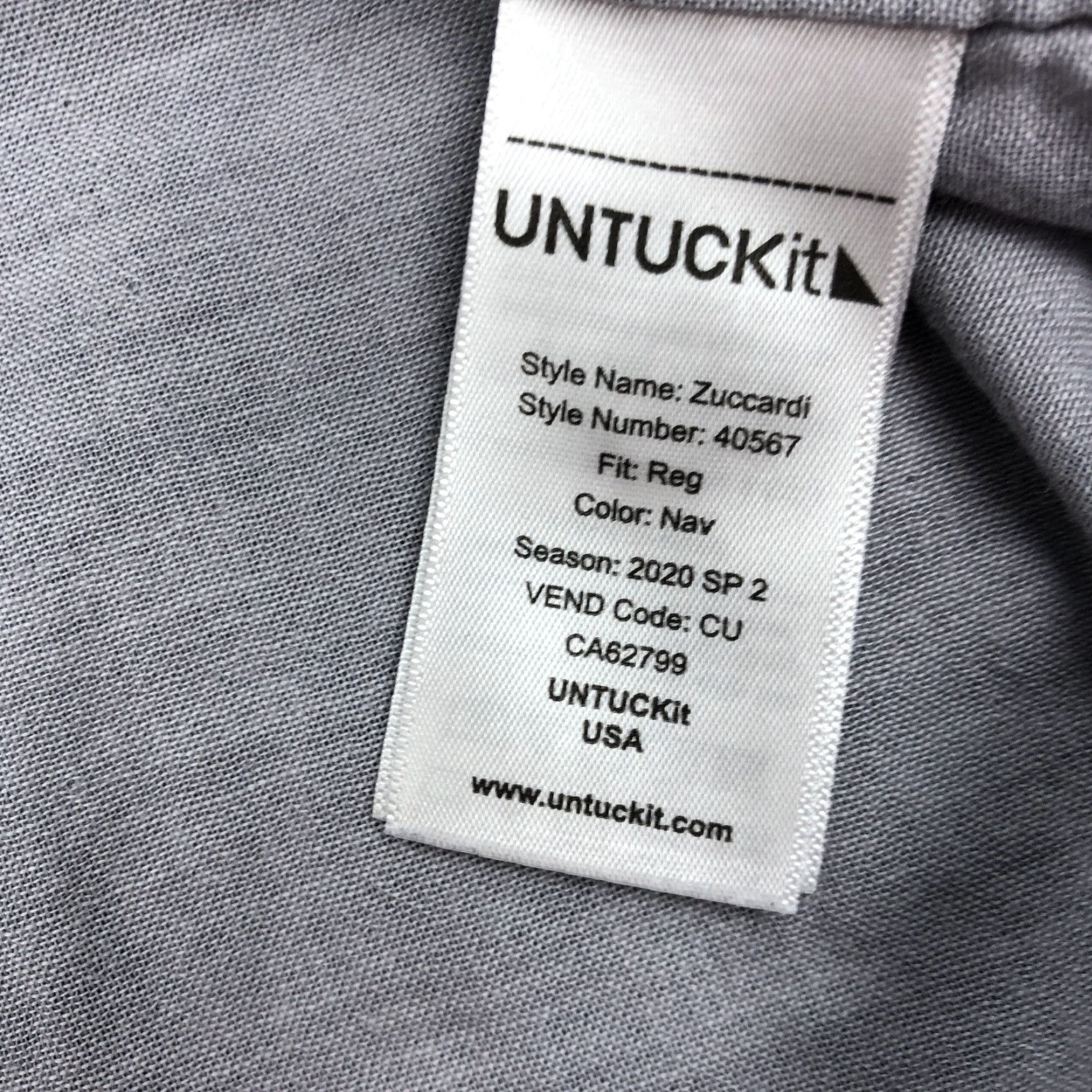UNTUCKit UNTUCKit Button-Down Shirt Men XL Navy Blue Plaid Short Sleeve Casual Shirt Size US XL / EU 56 / 4 - 7 Thumbnail