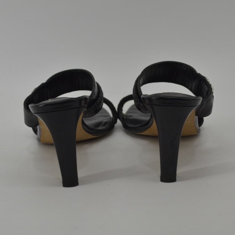 Brighton Brighton Raven Leather Black Slip On Heels Sandals Croc 8 M Size US 8 / IT 38 - 10 Thumbnail