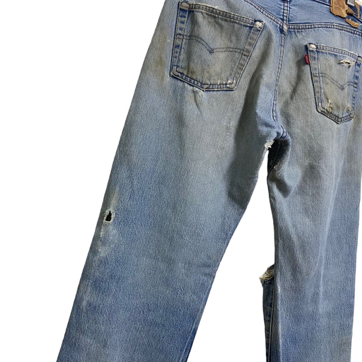 Levi's Vintage 80s Levis 501 Redline Thrashed Selvedge Jeans Size US 31 - 14 Thumbnail