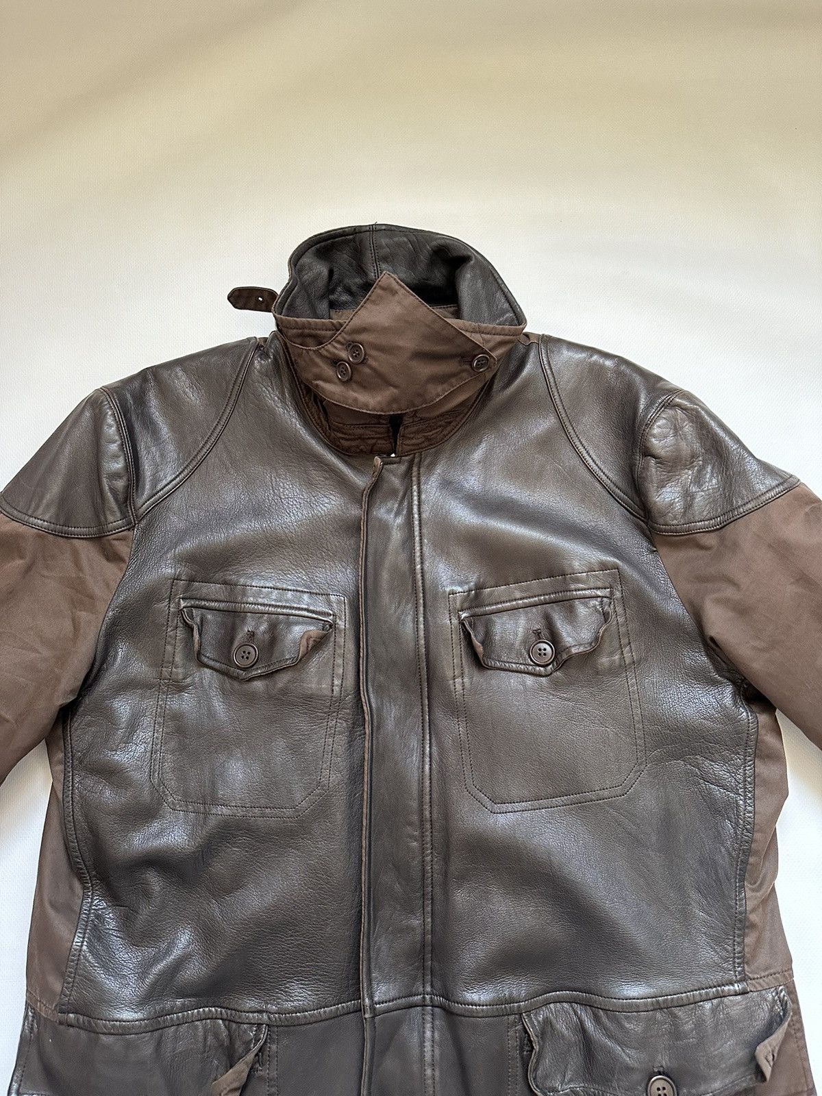 Vintage 2005AW C.P.COMPANY MADE IN ITARY LEATHER SWITCHING COAT Size US M / EU 48-50 / 2 - 7 Thumbnail
