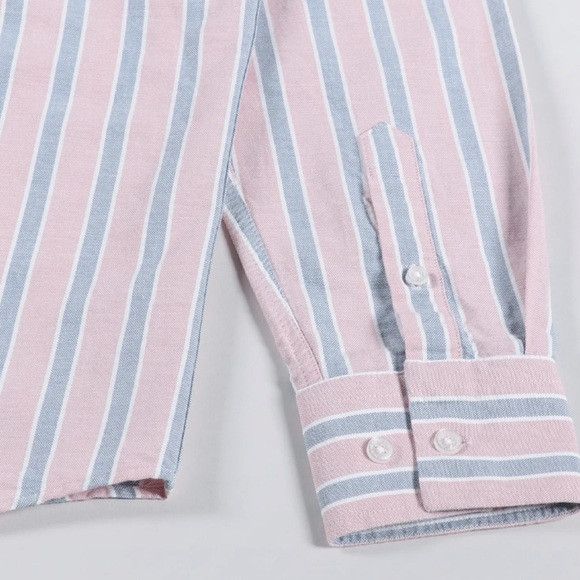 Armor-Lux Armor Lux Pink and Blue Striped Casual Button Down Shirt Size US M / EU 48-50 / 2 - 6 Thumbnail