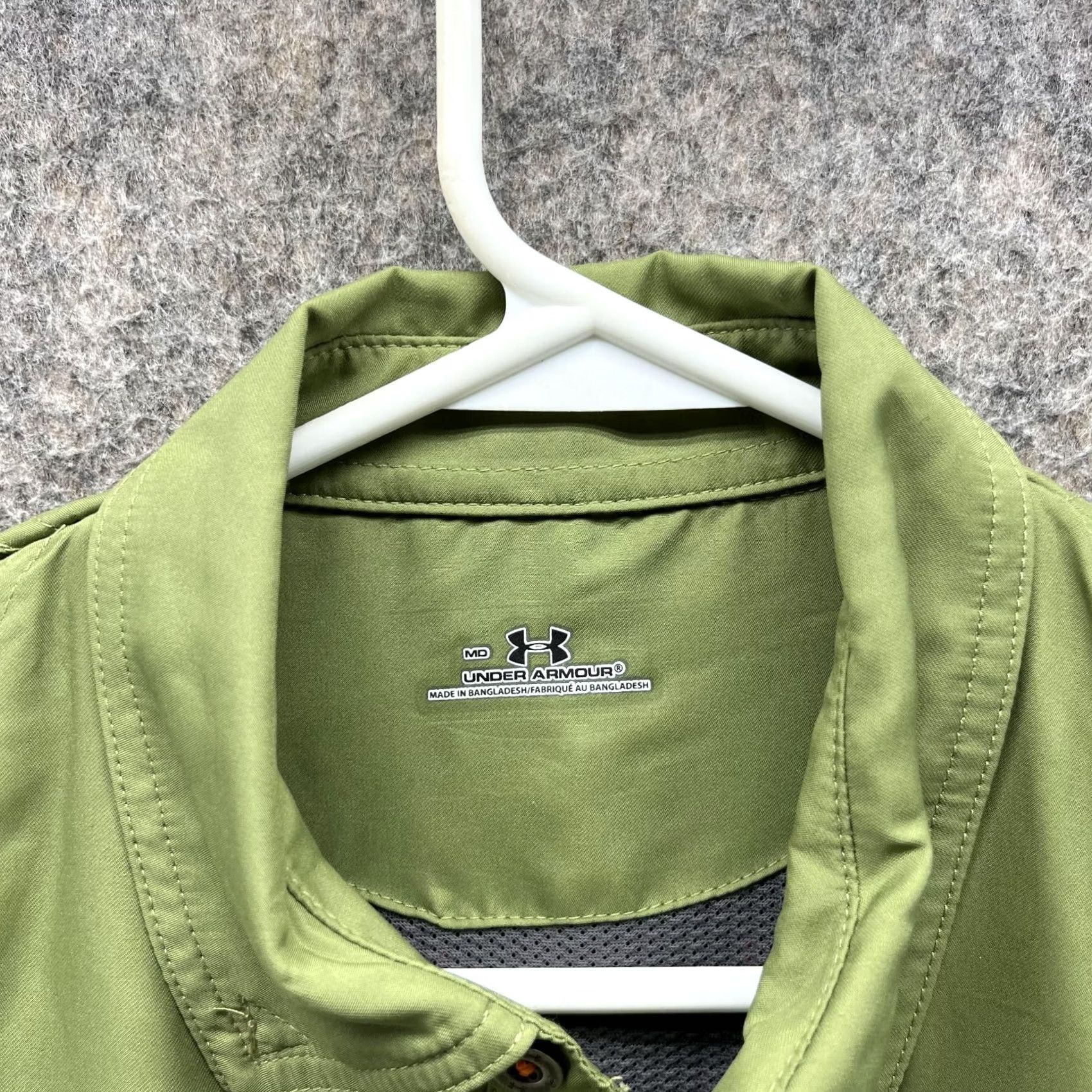 Under Armour Under Armour Shirt Men Medium Green Full Zip Polyester Casual UA Golf Shirt Size US M / EU 48-50 / 2 - 5 Thumbnail