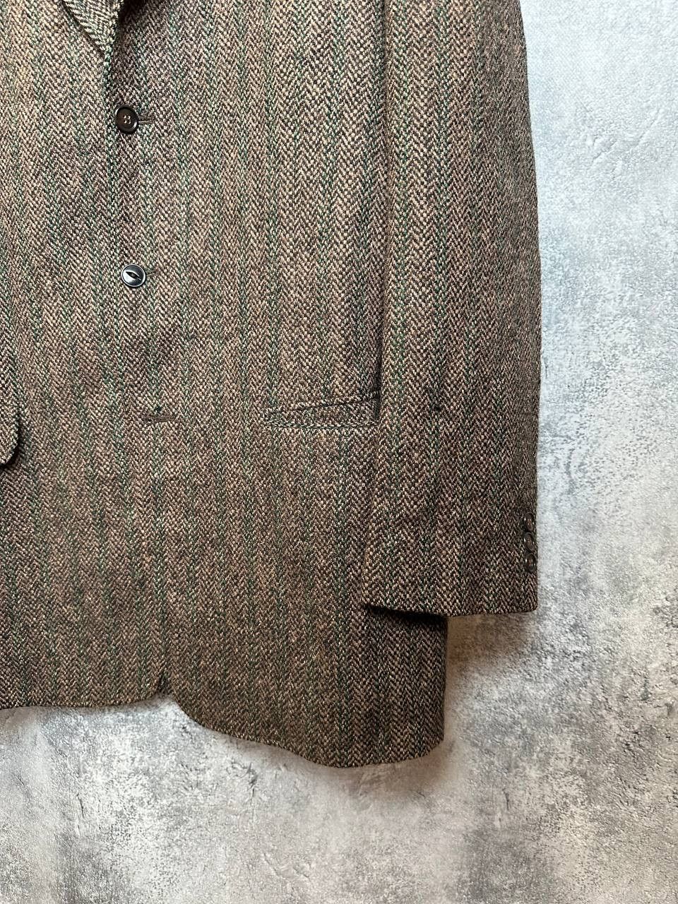 Harris Tweed Harris Tweed Blazer Handwoven 80s Wool Herringbone Check Size 50R - 9 Thumbnail