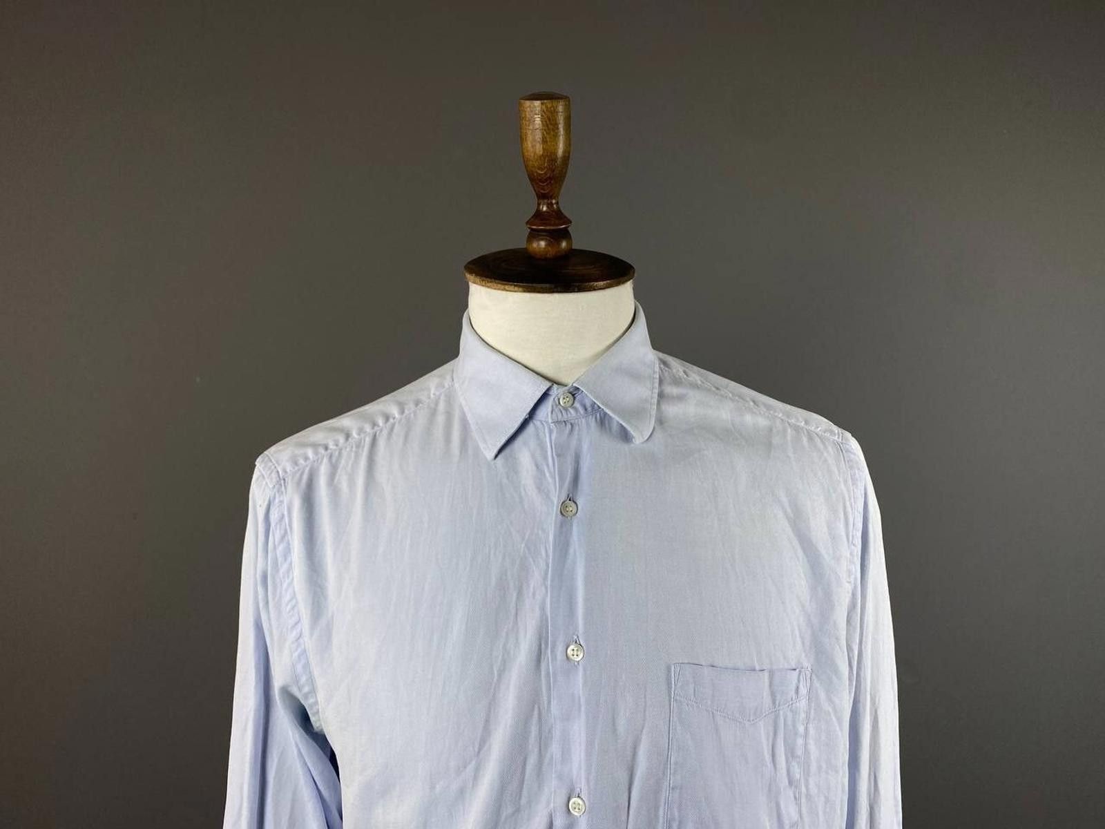 Designer Nina Ricci Blue Long Sleeve Button Down Shirt Size 41 / 16 Size US M / EU 48-50 / 2 - 3 Thumbnail