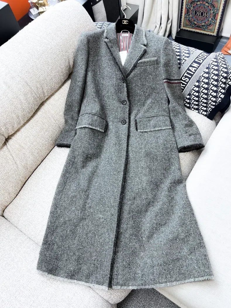 Thom Browne Thom Browne Gray Long Wool Coat Size XS / US 0-2 / IT 36-38 - 2 Thumbnail