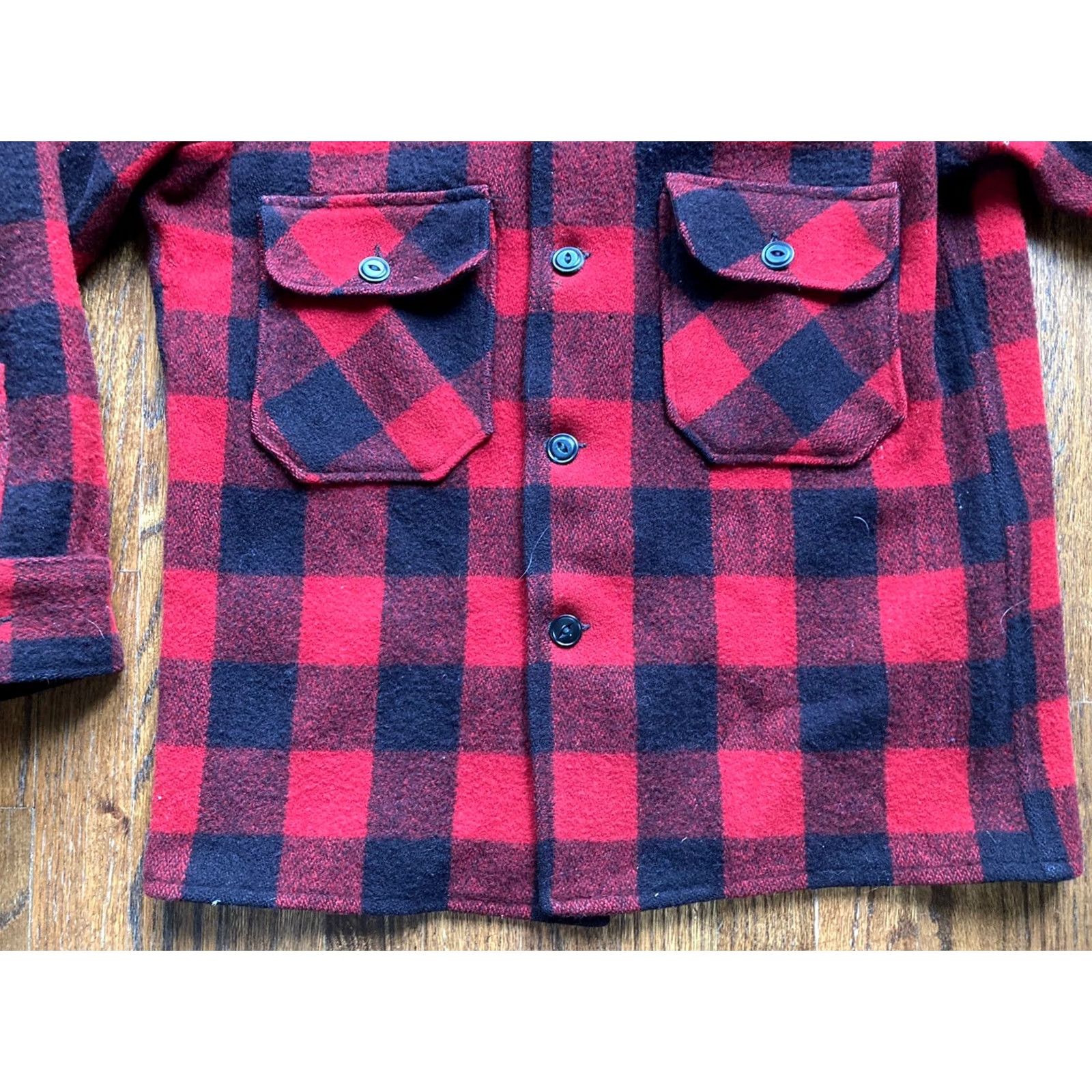CO VINTAGE J.O. Ballard & Co Shirt Mackinaw Wool Buffalo Plaid Jacket Large L 1950s Buffalo Plaid Mens Wool Jacket Size US L / EU 52-54 / 3 - 5 Thumbnail