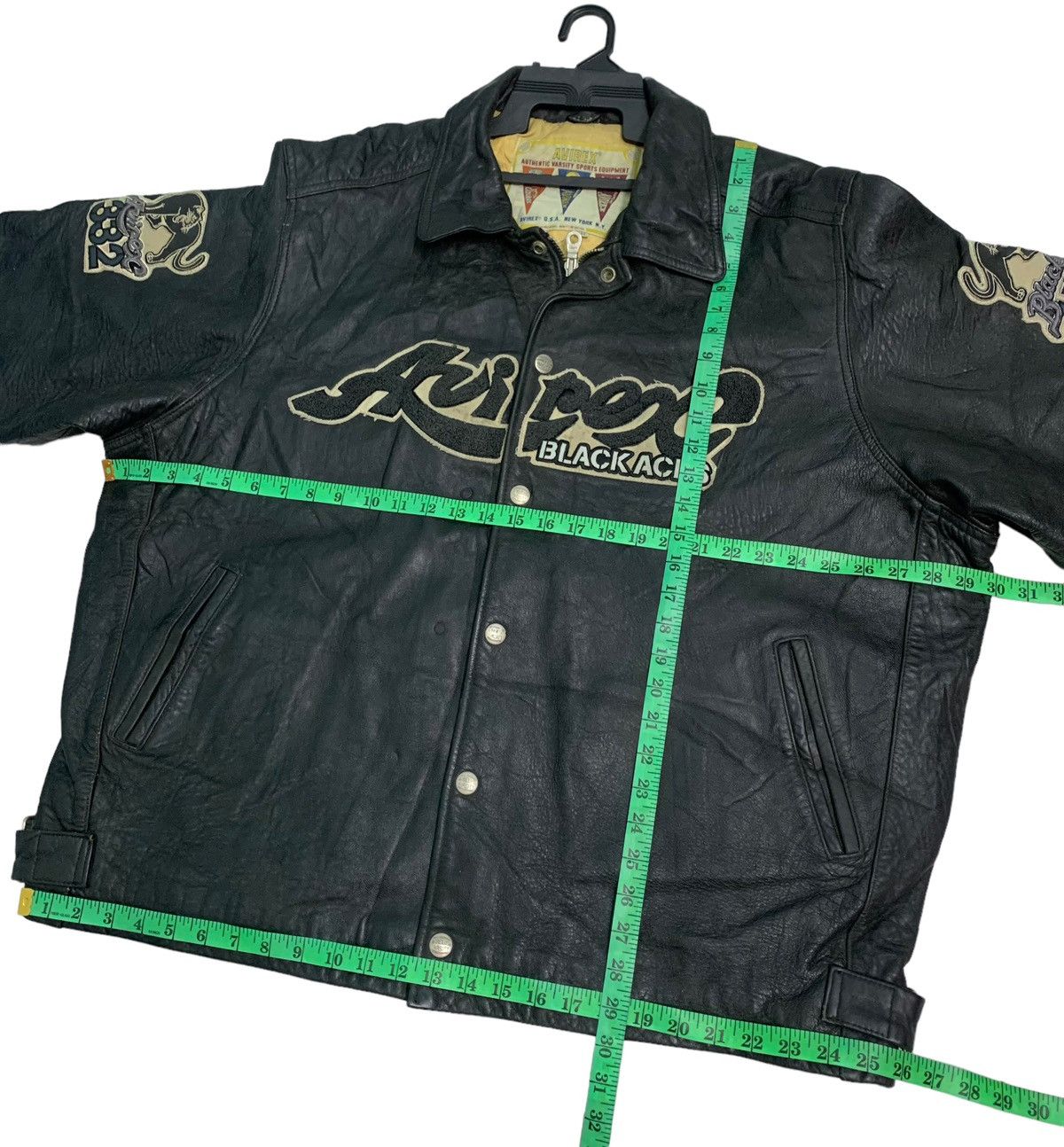 Avirex 🔥Vintage Avirex Black Aces (Oversized 3XL) Leather Jacket Size US XXL / EU 58 / 5 - 20 Thumbnail