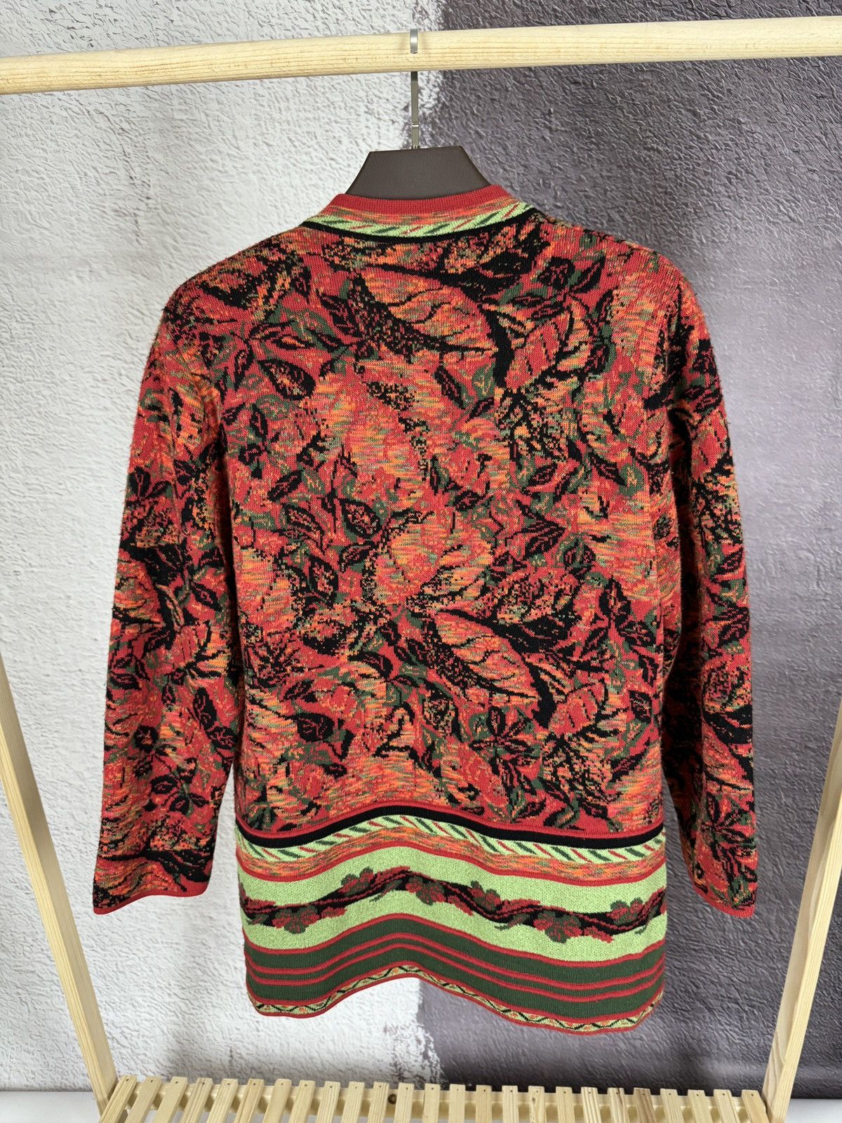 Vintage 90s Vintage wool women's red cardigan buttoned with pockets Size L / US 10 / IT 46 - 15 Thumbnail