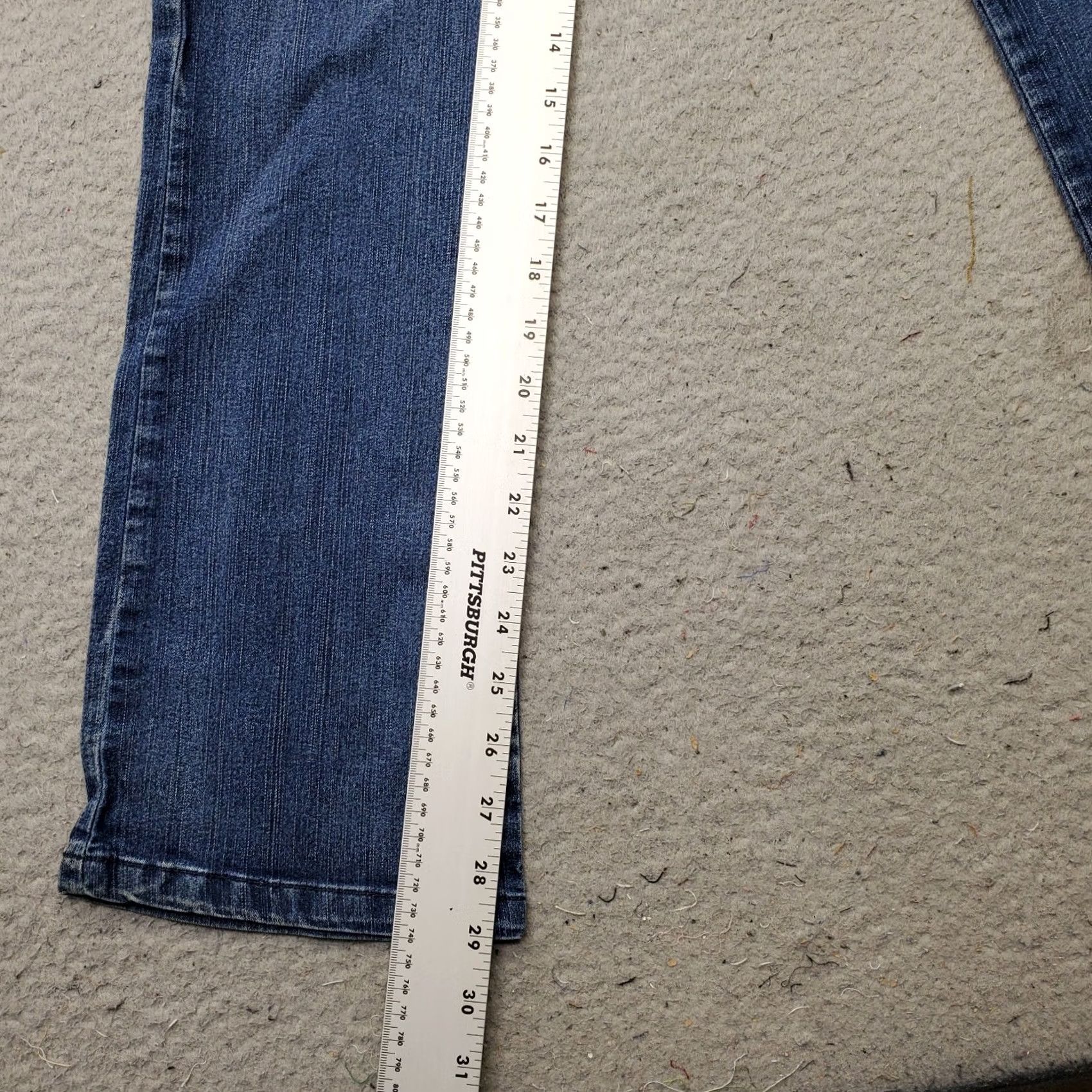 Denime SL Bootcut Jeans Women 12 Blue Denim 2 Button Fly Rhinestone Pocket Stitch 5-Pocket Womens Size 12 Size 34" / US 12 / IT 48 - 4 Thumbnail