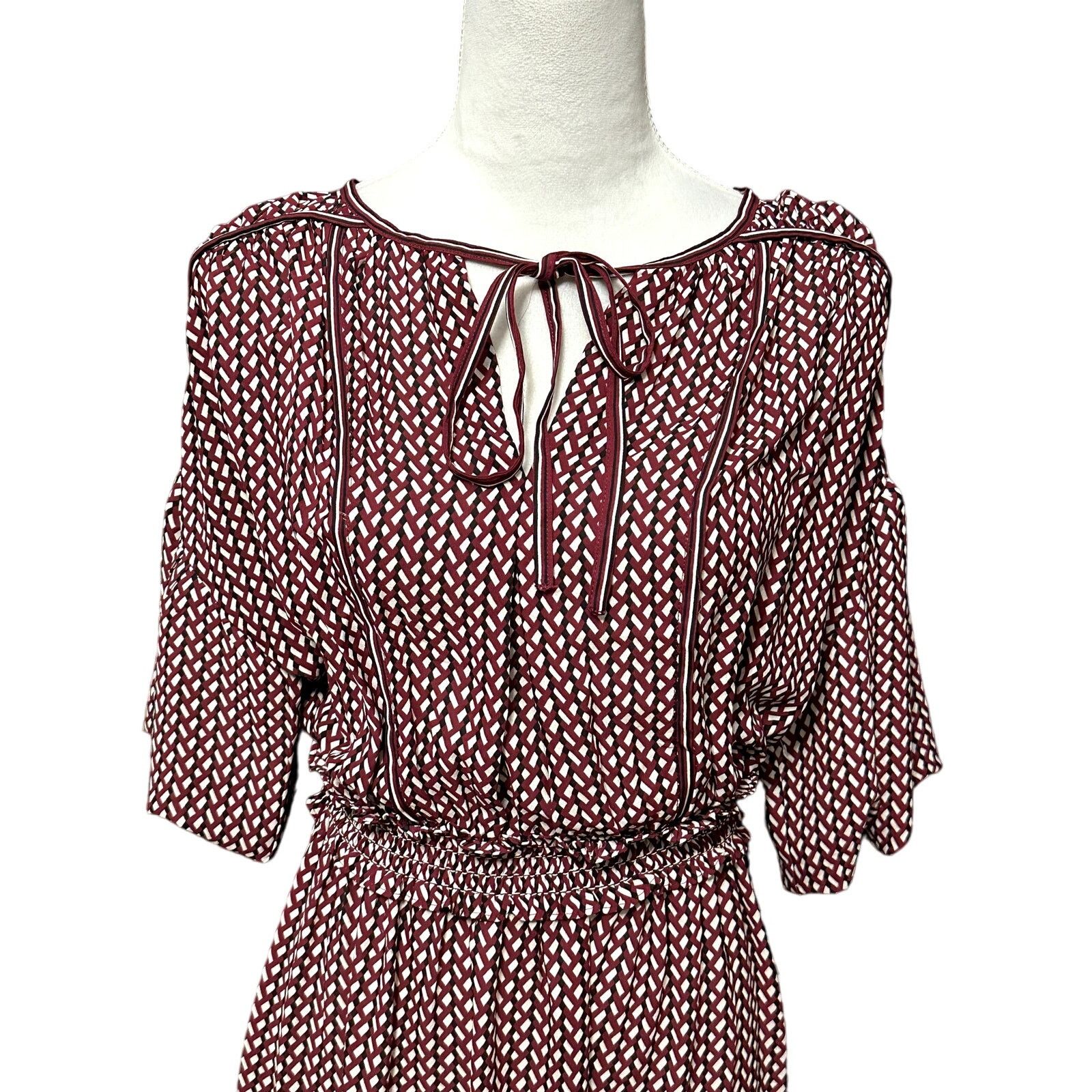 Other Max Studio Maxi Dress Geometric Tie-Neck Multicolor S NWT Size S / US 4 / IT 40 - 3 Thumbnail