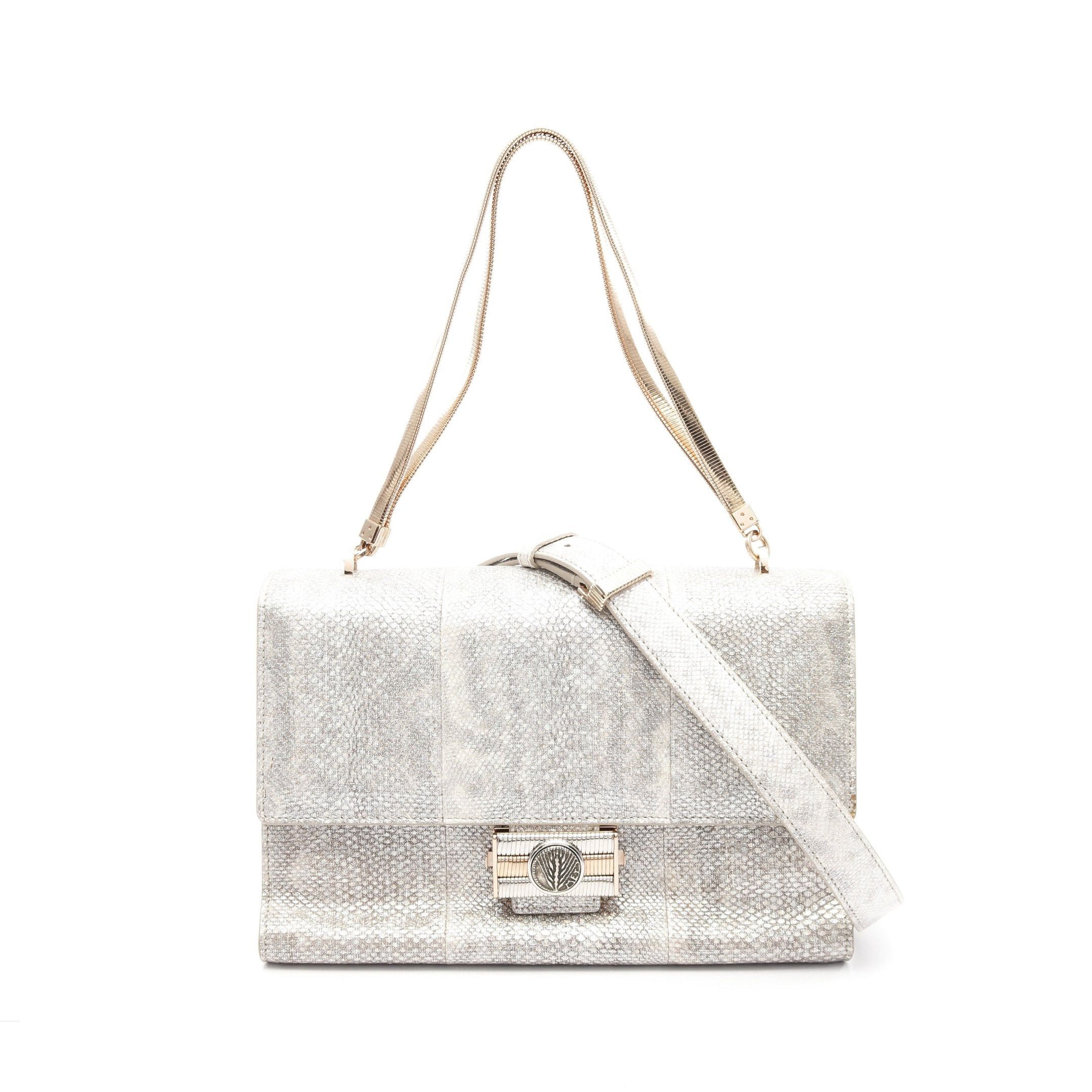 Bvlgari Bvlgari Chain Handbag Leather Silver Python Embossed Size ONE SIZE - 1 Thumbnail