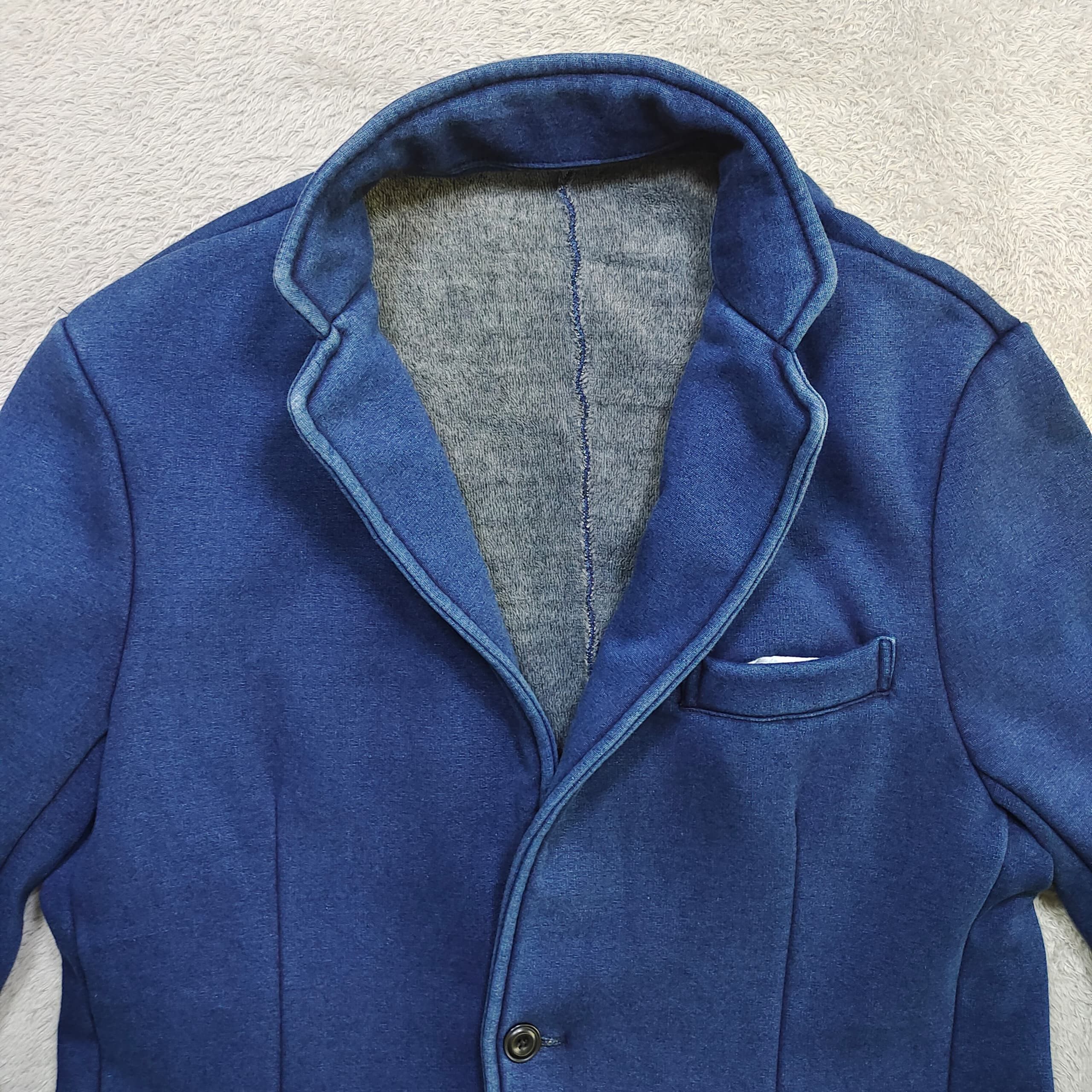 Edwin Vintage EDWIN BLAZER Indigo Blue Sweat Blazer Size 38R - 3 Thumbnail