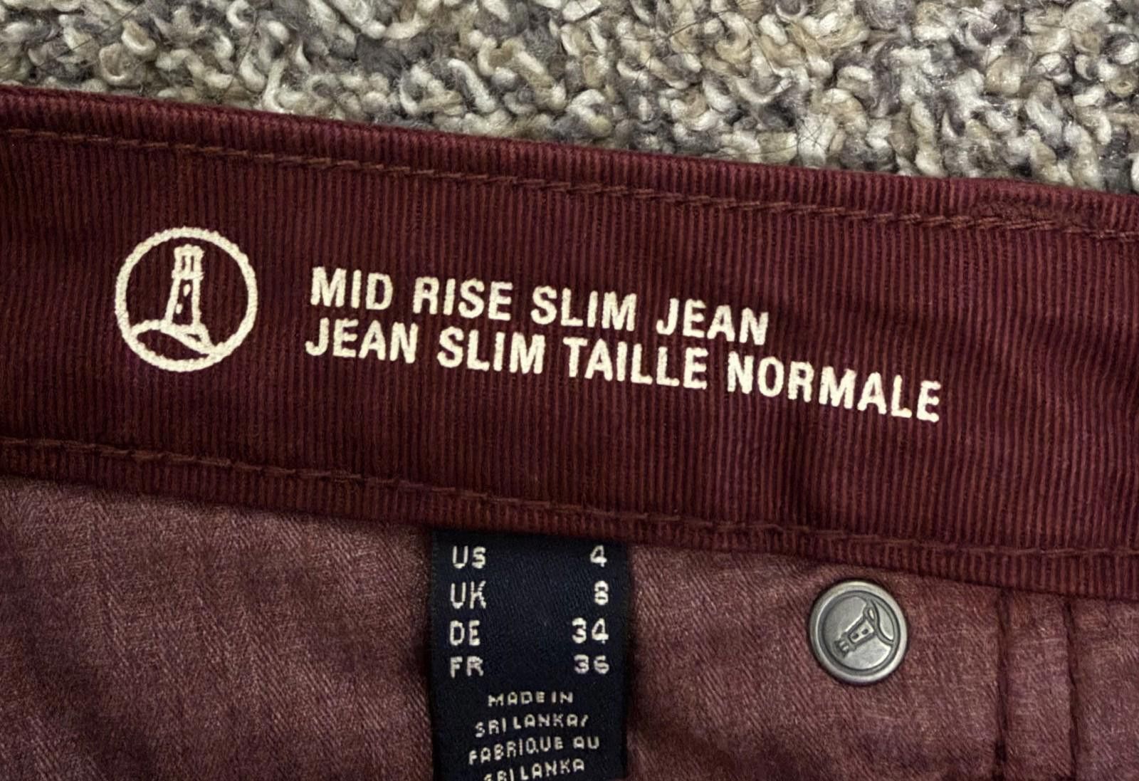 Lands' End LANDS END Mid Rise Slim Jean in Burgundy (US 4) Size 27" / US 4 / IT 40 - 7 Thumbnail