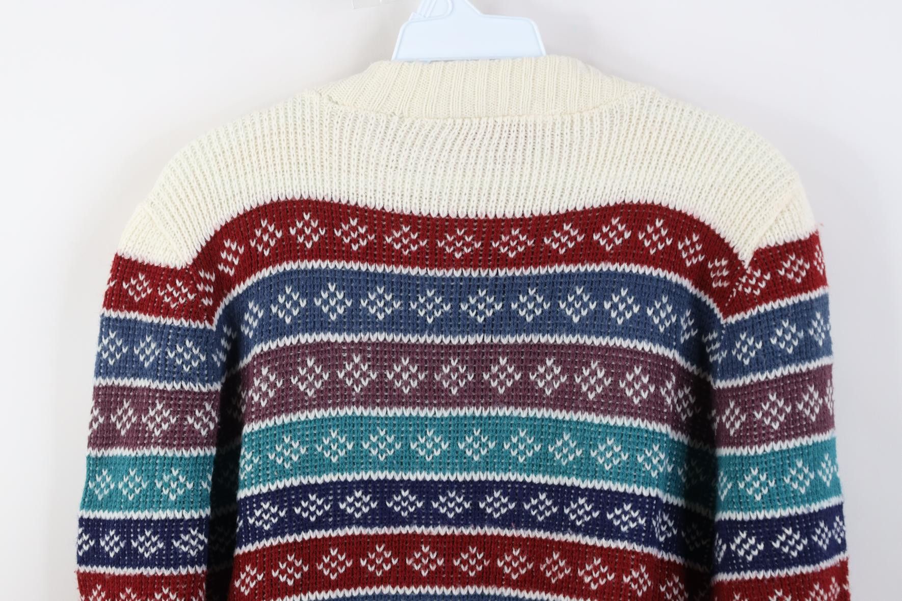 Vintage Vintage 80s 90s Streetwear Striped Knit Crewneck Sweater USA Size XS / US 0-2 / IT 36-38 - 14 Thumbnail