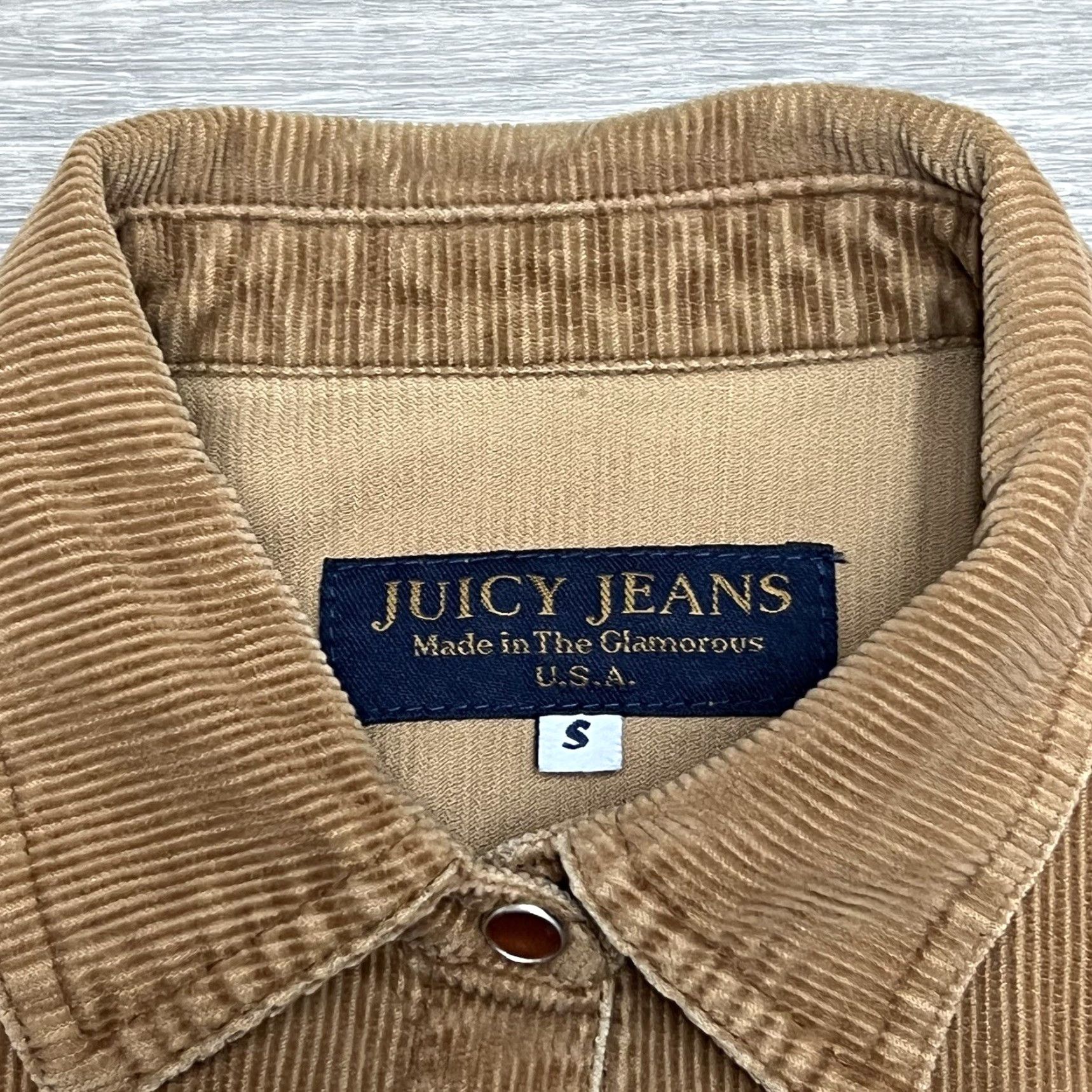 Juicy Couture VINTAGE Juicy Couture Jacket Womens S Corduroy Brown Beige 90s Crop Caramel United States Size S / US 4 / IT 40 - 6 Thumbnail