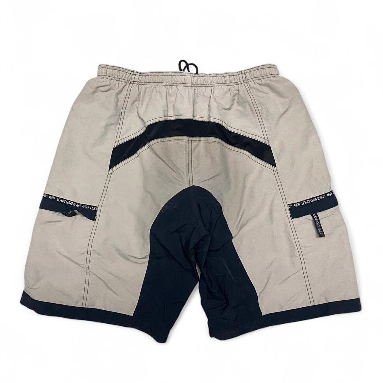 Vintage Louis Garneau gray and black cargo track shorts
