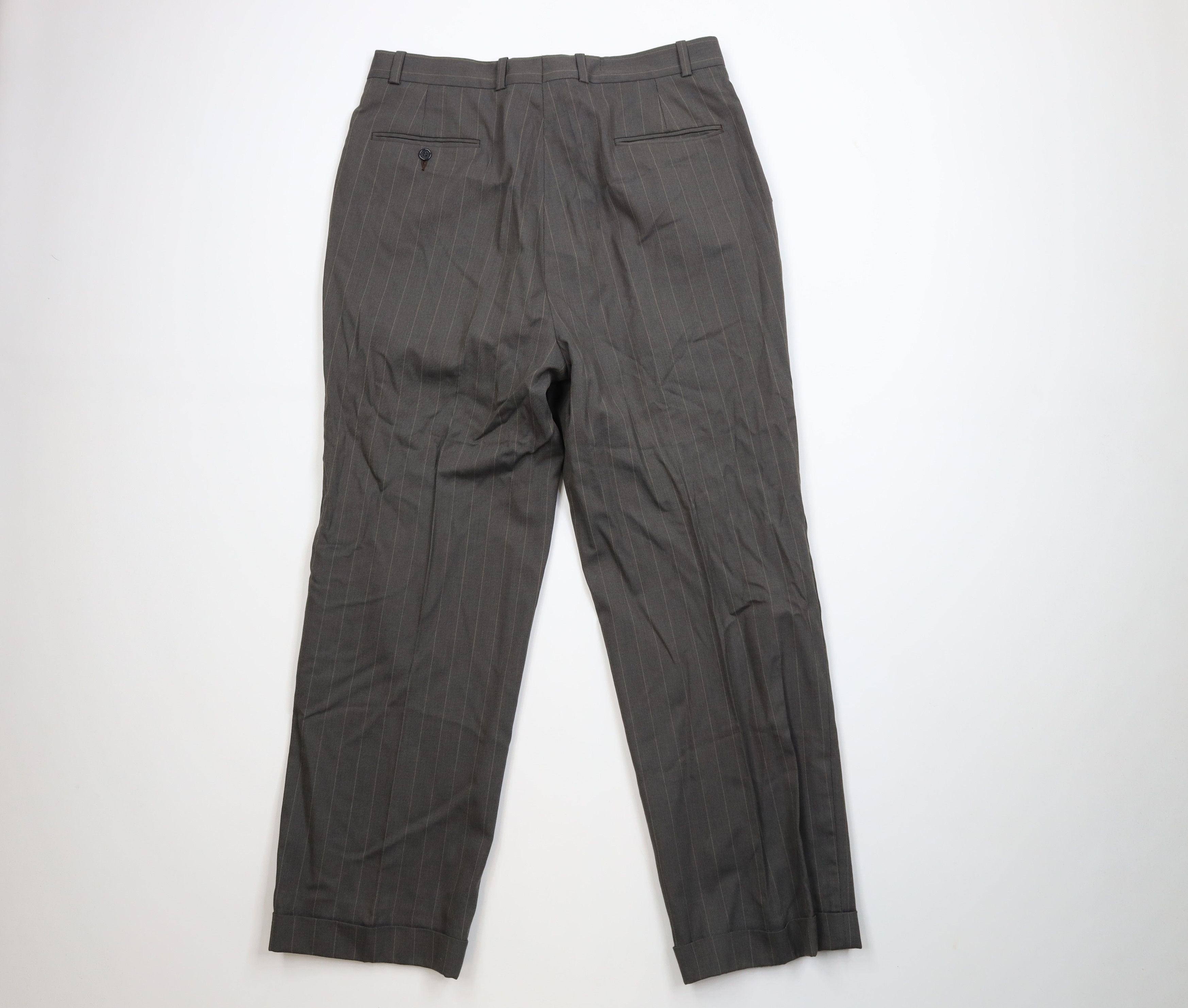 Vintage Vintage 70s Striped Wool Blend Knit Wide Leg Chino Pants USA Size US 34 / EU 50 - 8 Thumbnail