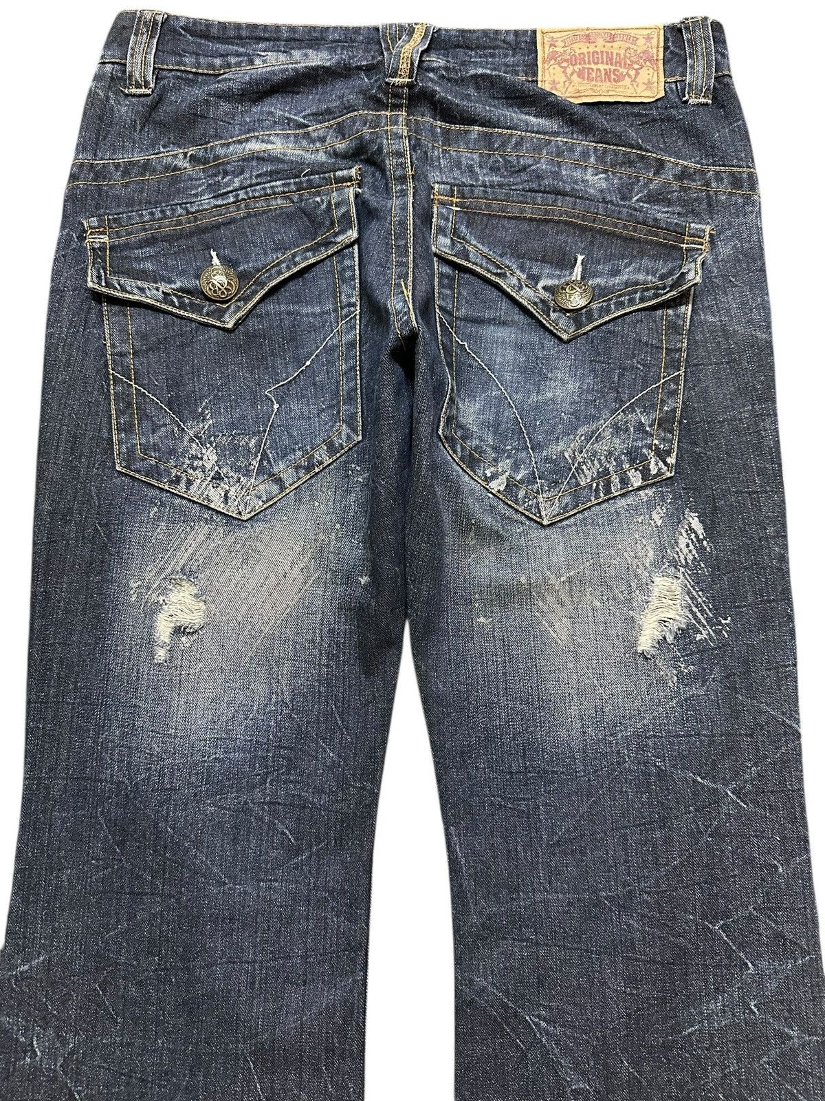 Dr. Collectors Vintage Japanese Brand Flare Comb Grunge Distressed Denim Size US 34 / EU 50 - 8 Thumbnail