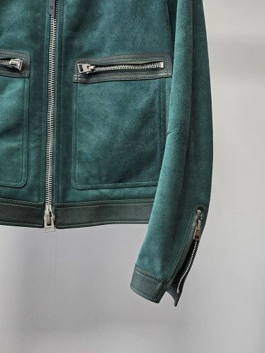 Tom Ford o1sm1stk0824 Suede Jacket in Dark Green Size US M / EU 48-50 / 2 - 3 Thumbnail
