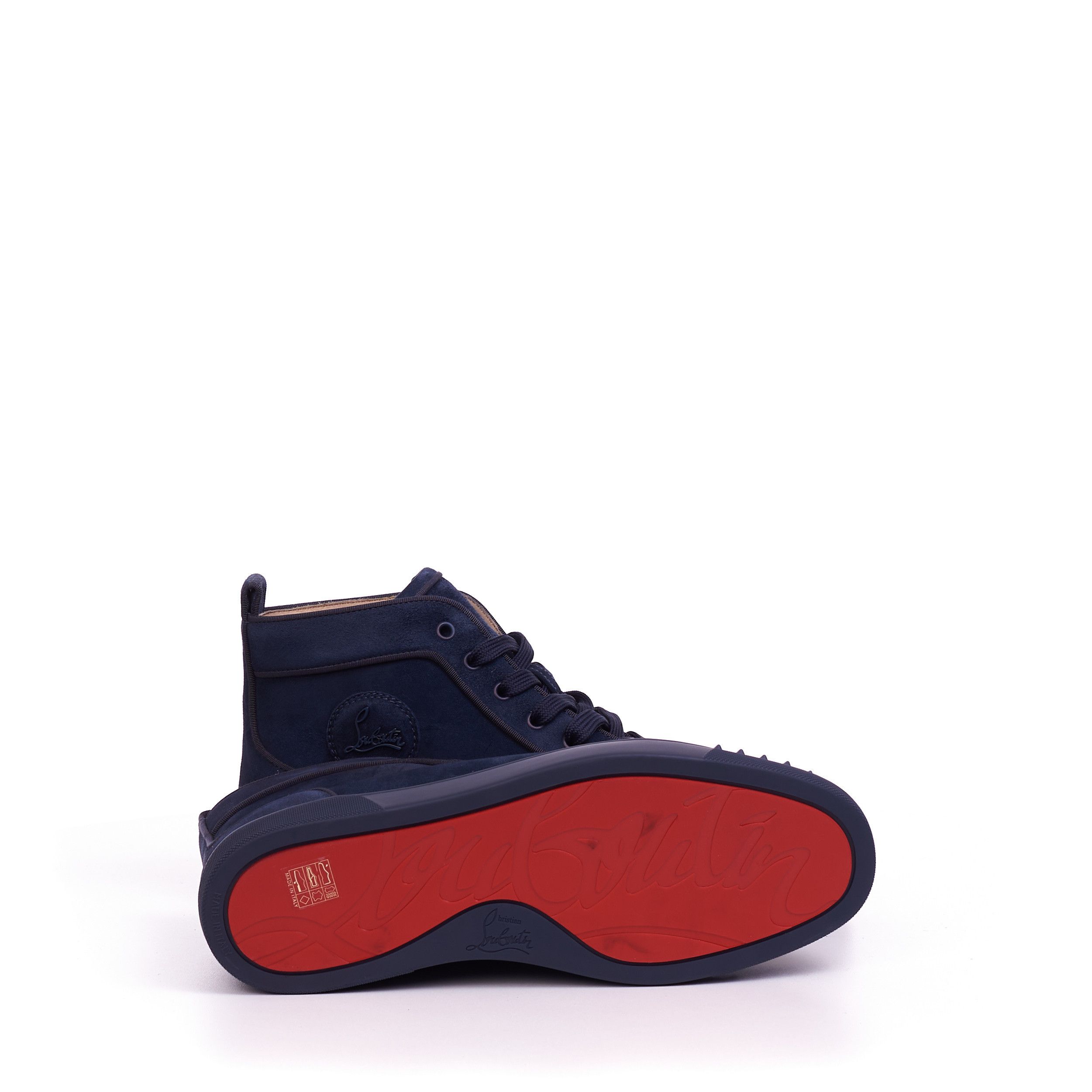 Christian Louboutin Lou Spikes Orlato High Top Sneakers In Veau Velours Size US 8 / EU 41 - 10 Thumbnail