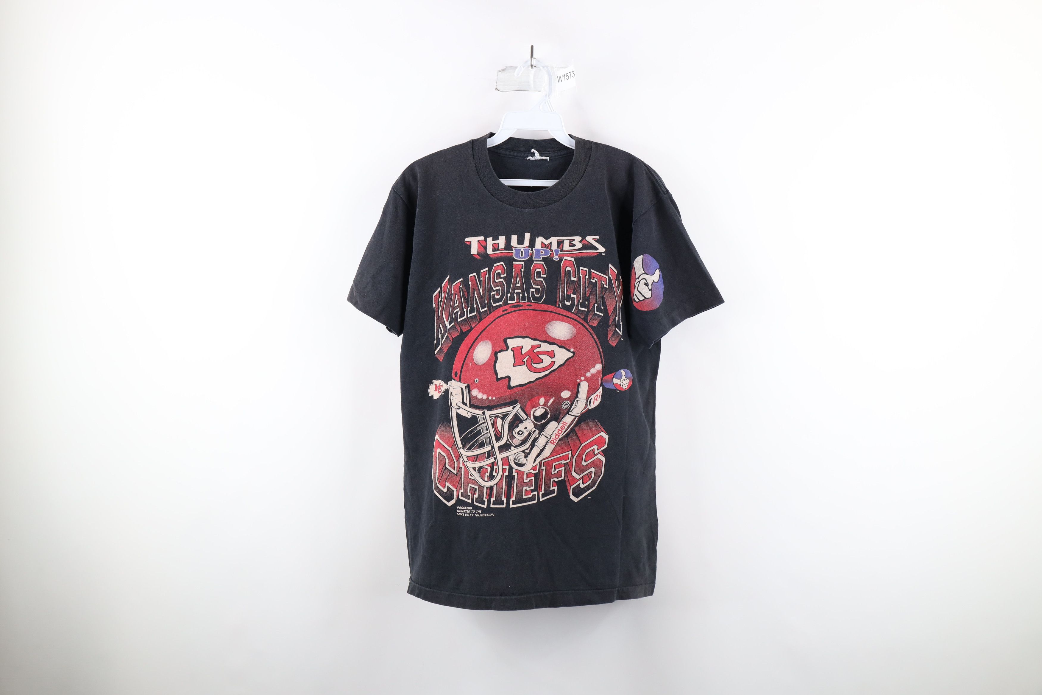 Vintage Vintage 90s Thumbs Up Kansas City Chiefs Football T-Shirt Size US M / EU 48-50 / 2 - 1 Thumbnail