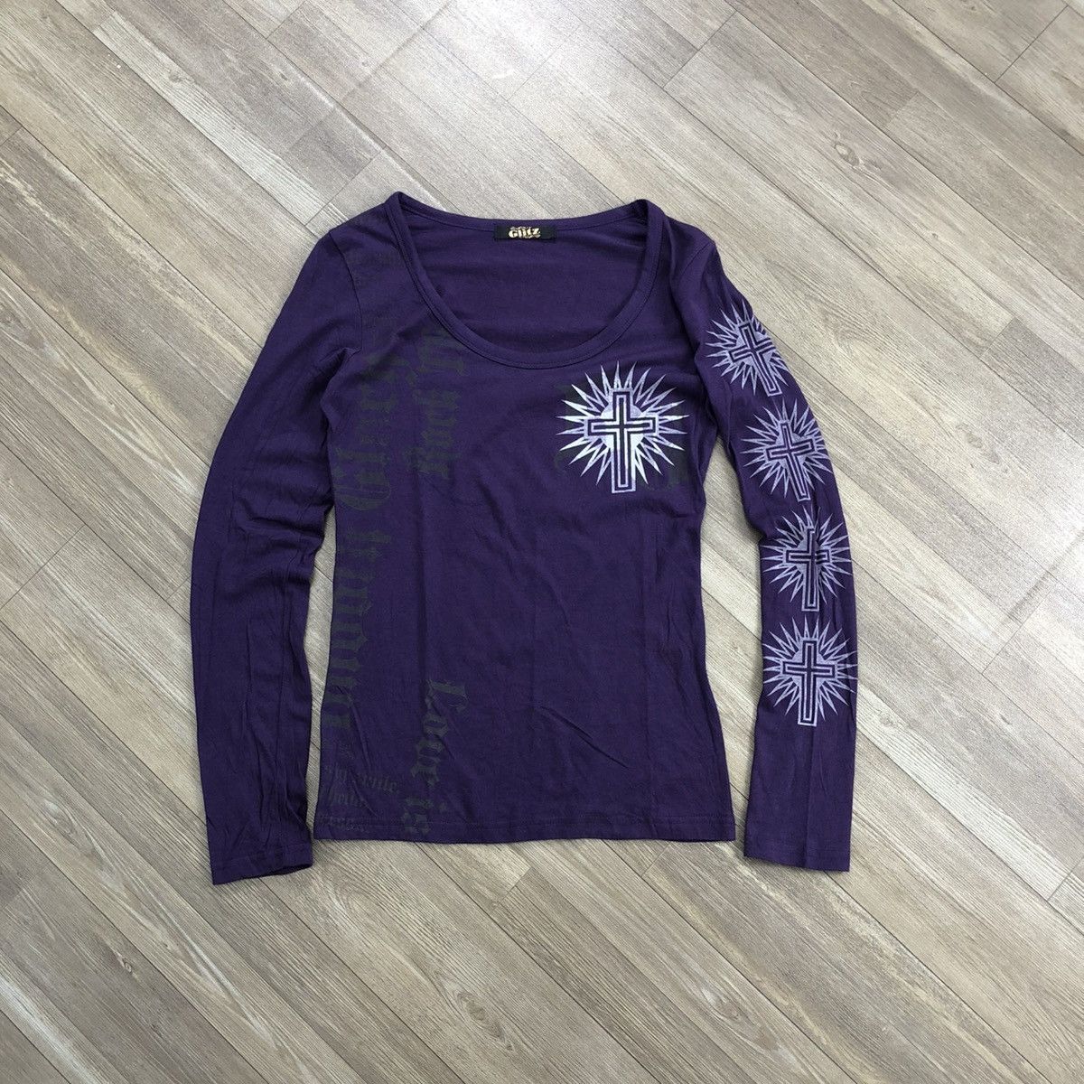 Japanese Brand 2000s Glitz like H Anarchy Cross Gothic Grunge Punk Goa Tee Size US S / EU 44-46 / 1 - 15 Thumbnail
