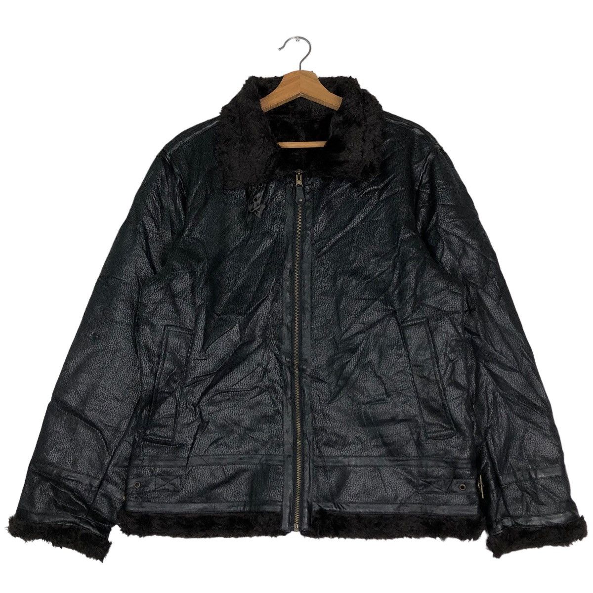 Hysteric Glamour 🔥Vtg Shearling Leather Jacket Mink Fur Lining Body Mane Size US L / EU 52-54 / 3 - 1 Thumbnail