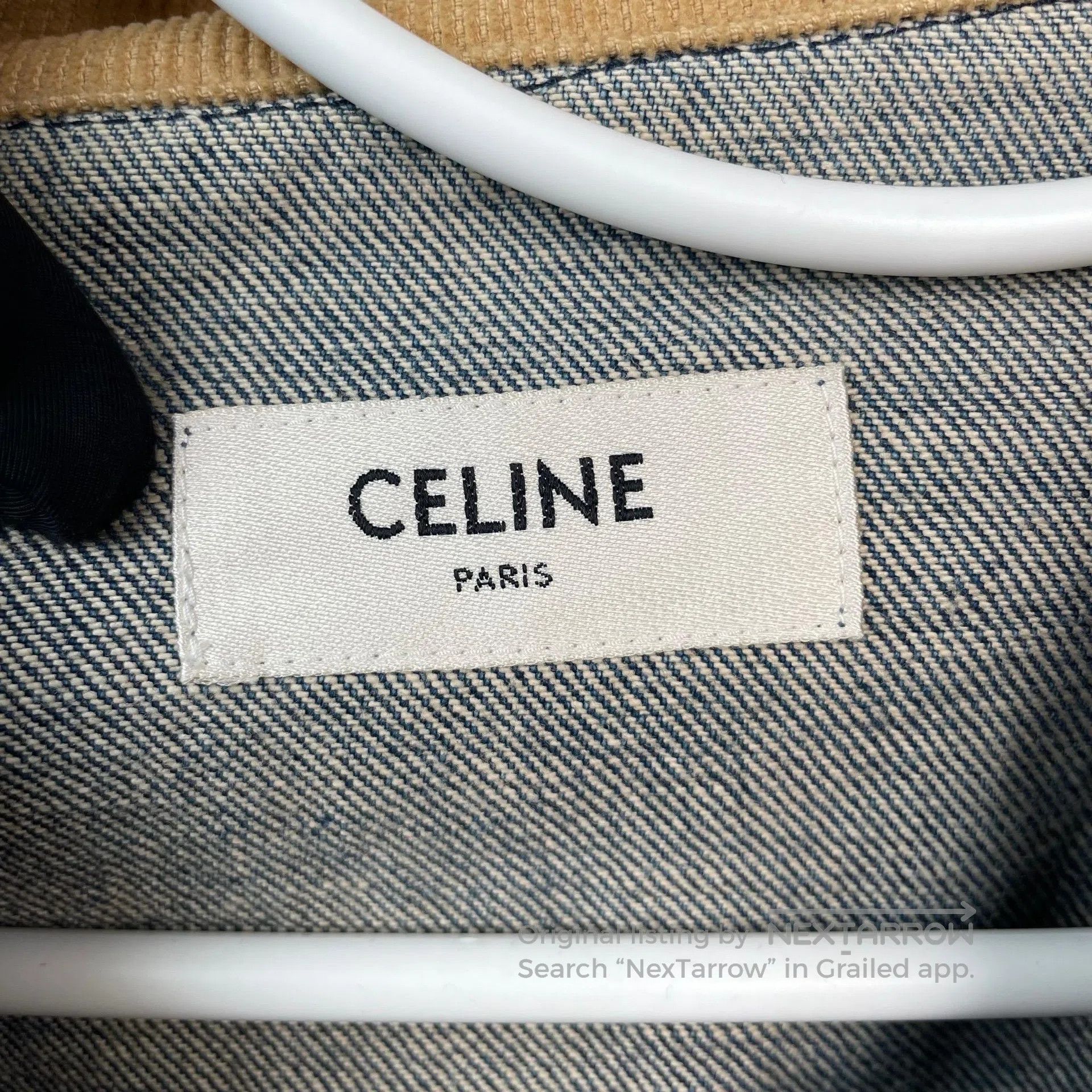 Celine CELINE Blue Washed Logo Letter Embroidered Cotton Collar S Size US S / EU 44-46 / 1 - 6 Thumbnail