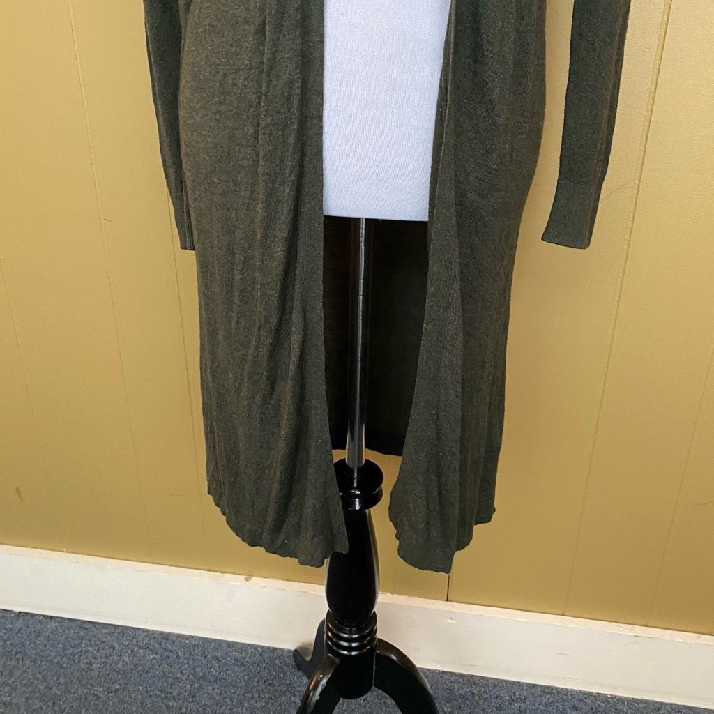 H&M H&M women S open front lightweight longsleeve cardigan olive Size S / US 4 / IT 40 - 2 Thumbnail