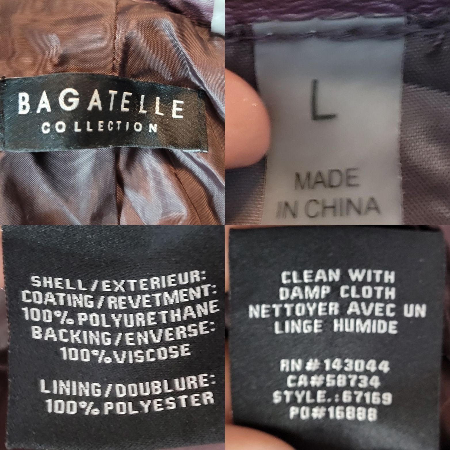 Other Womens Oxblood Vegan Faux Leather Jacket Sz L Eggplant Purpl Size L / US 10 / IT 46 - 3 Thumbnail