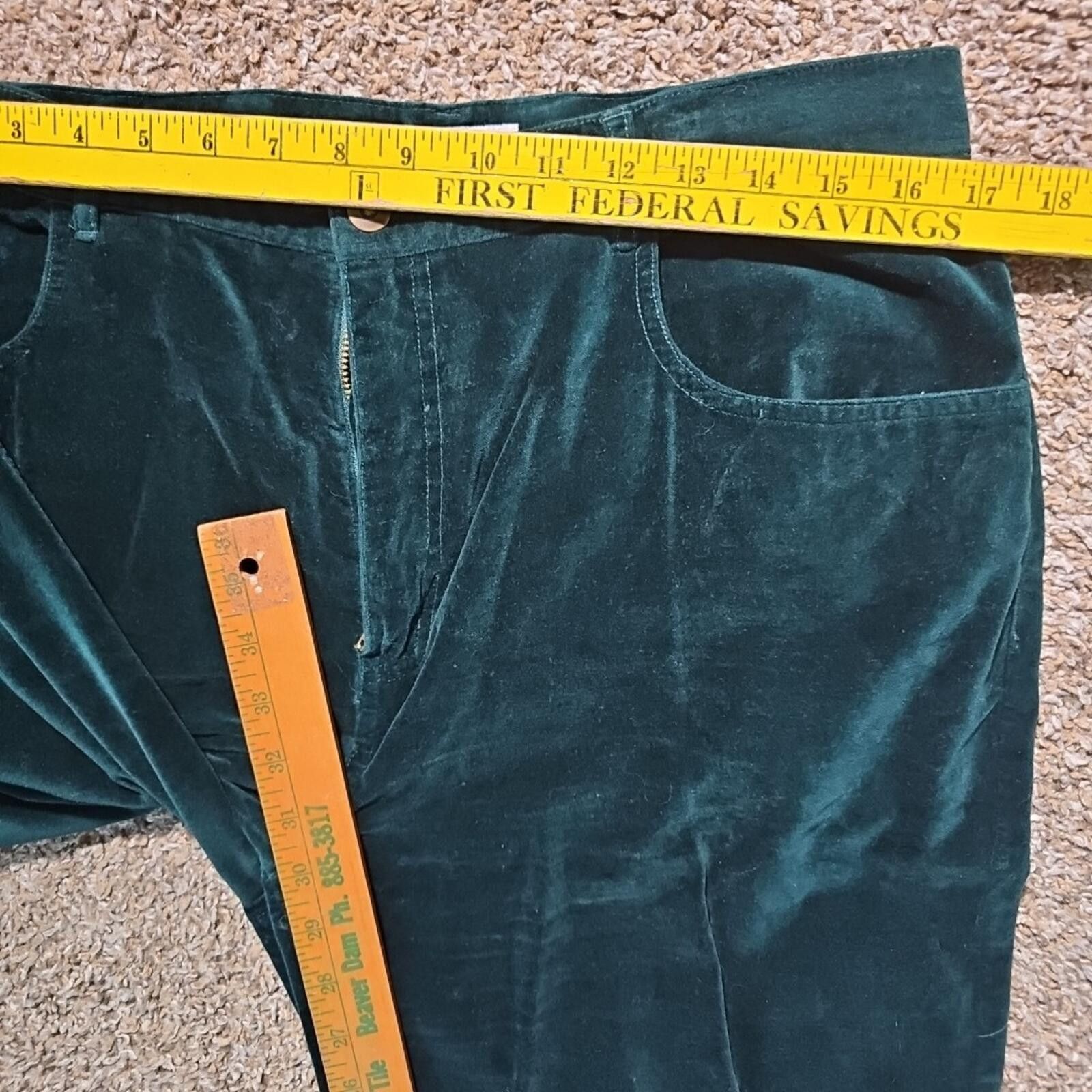 Other Sostanza Sz 14 Velvet Cotton Pants Green Size 36" / US 14 / IT 50 - 3 Thumbnail
