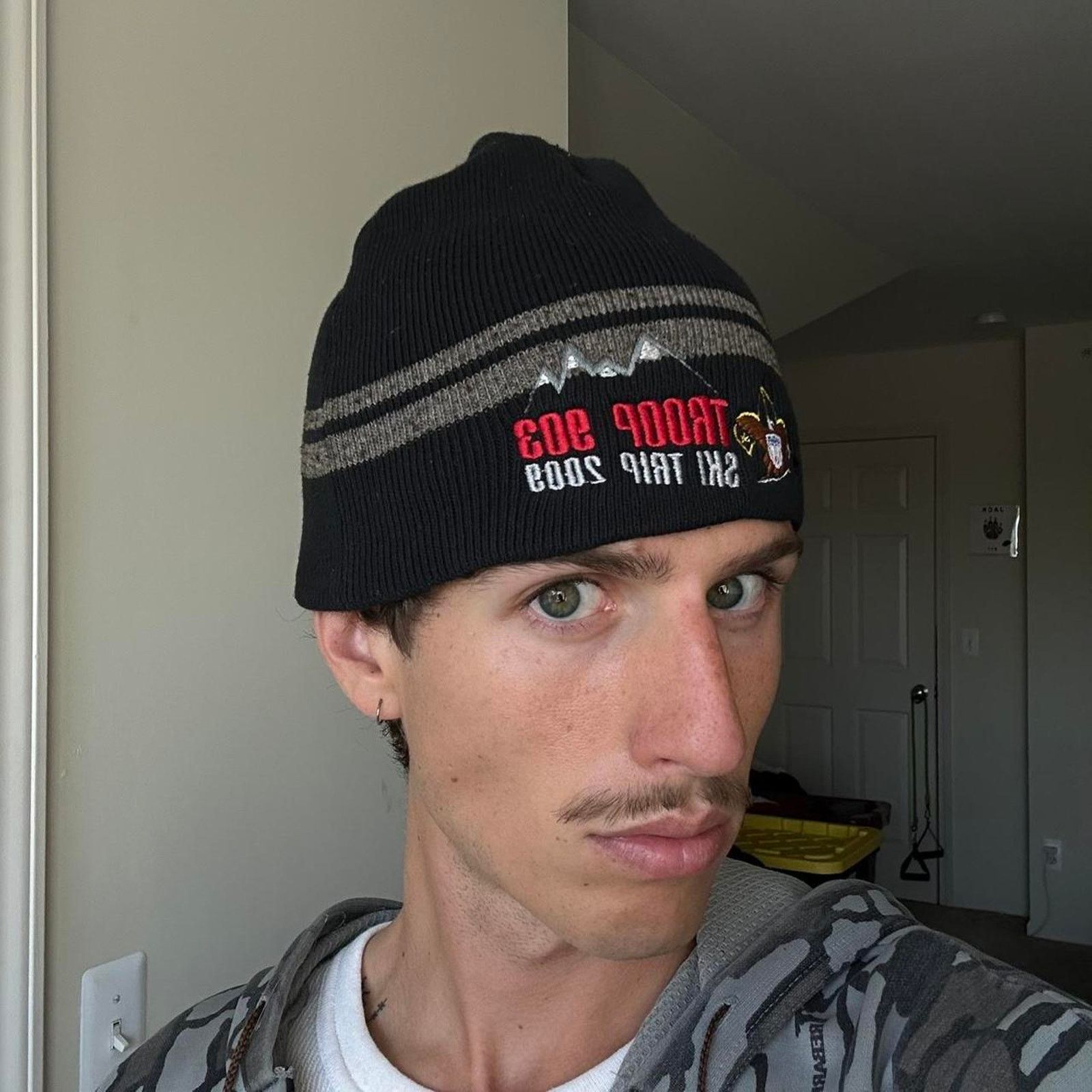 Vintage Vintage Y2K Black Striped Boy Scout Skullcap Beanie Hat Cap Size ONE SIZE - 2 Thumbnail