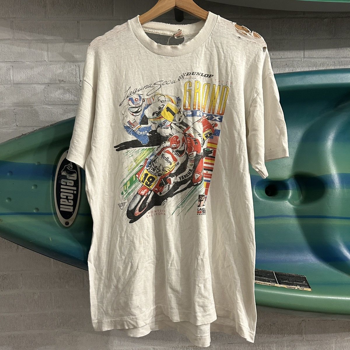 Vintage 1989 Grand Prix Motorcycle MotoGP Racing Tee Size US XL / EU 56 / 4 - 2 Thumbnail