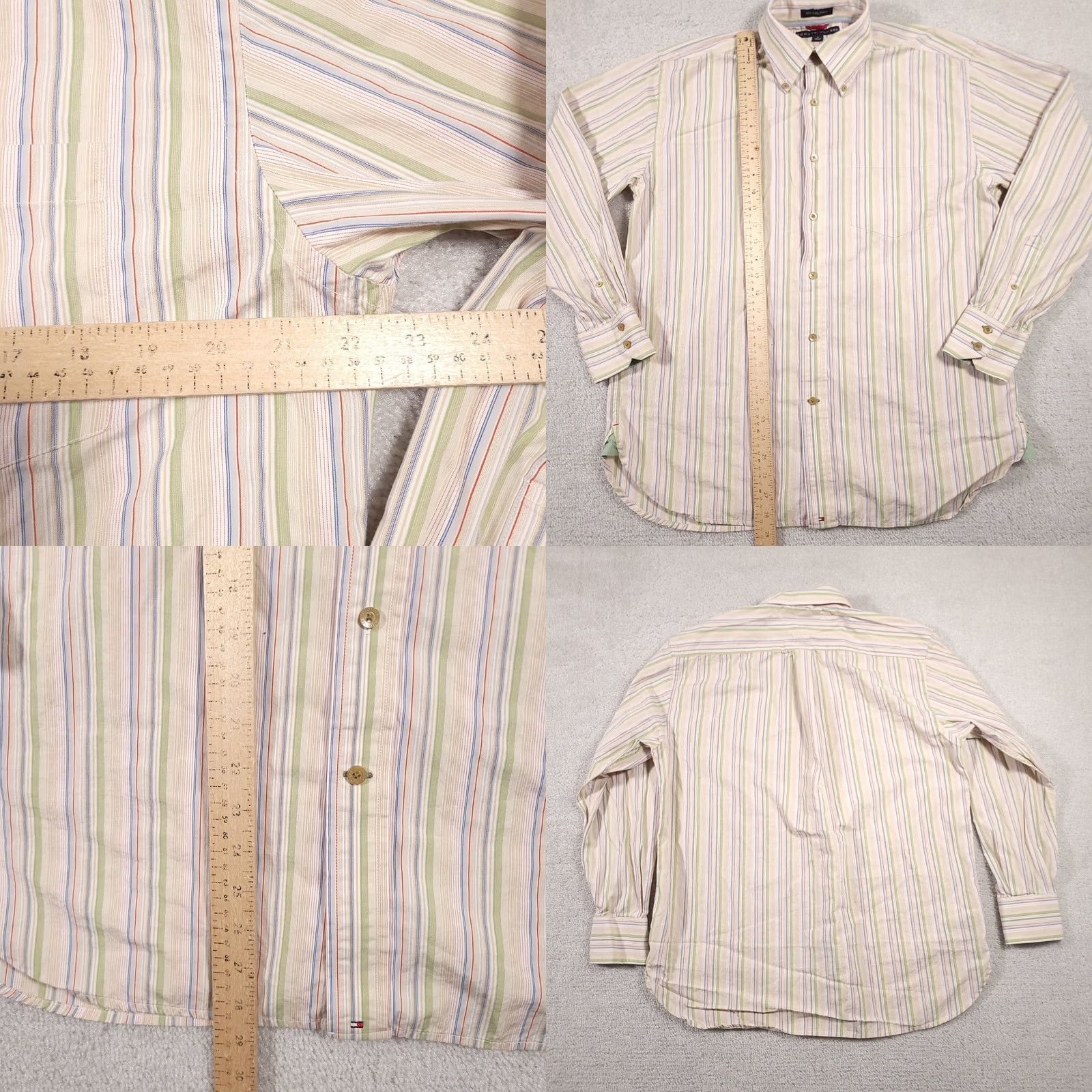 Tommy Hilfiger Tommy Hilfiger Shirt Mens Medium Striped 80s 2 Ply Long Sleeve Button-Down Pocket Multi Color Size US M / EU 48-50 / 2 - 8 Thumbnail