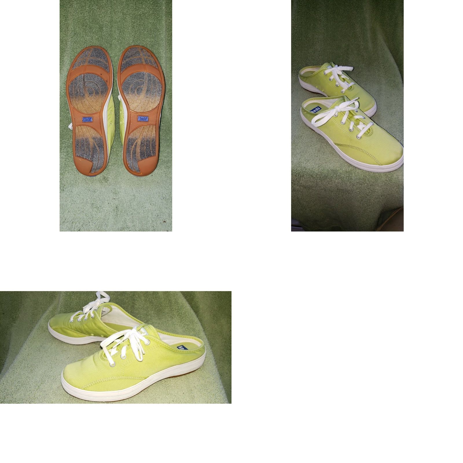 Keds Keds Women's Slide Sneakers US 6.5M Neon Green Open Heel Design Laces Casual Size US 5 / IT 35 - 8 Thumbnail