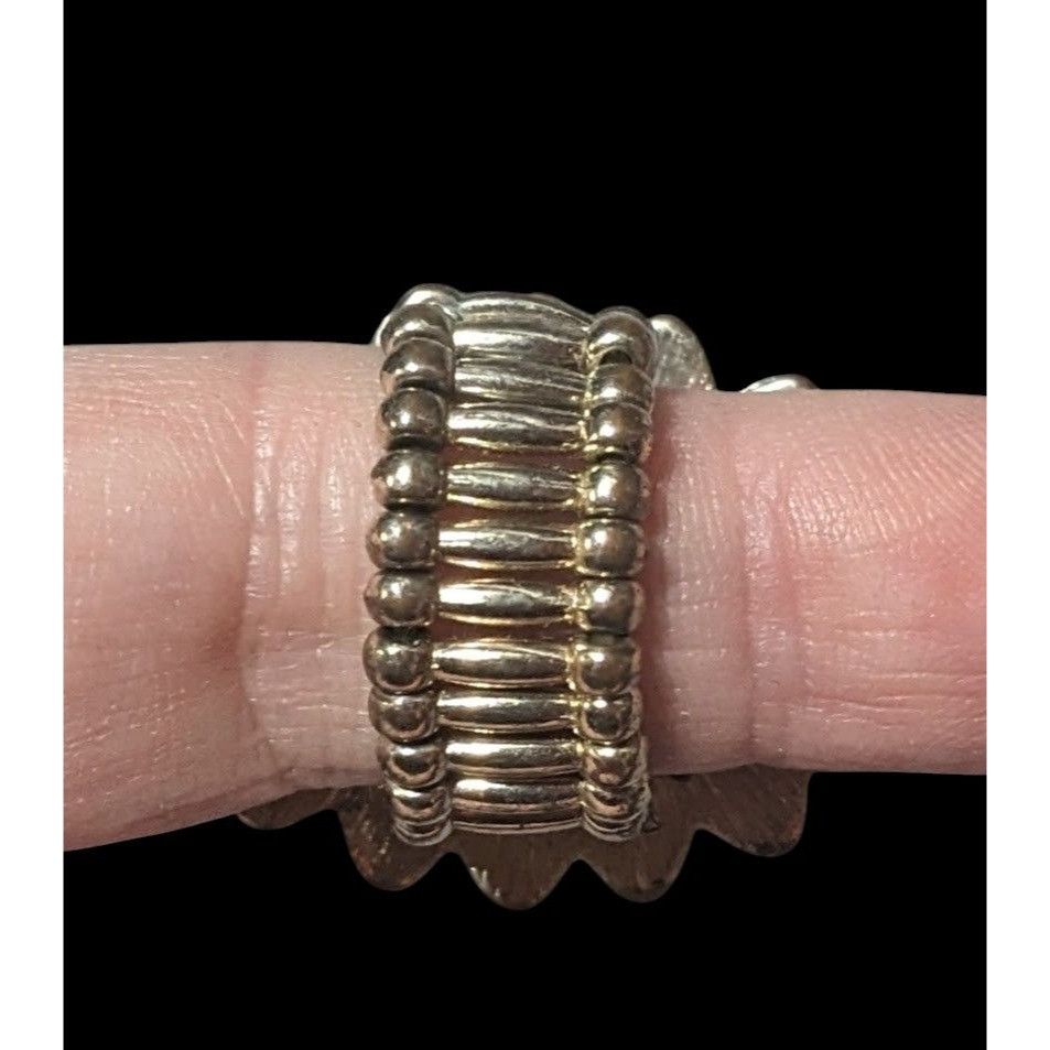 Other Bohemian Blue And Red Gemmed Floral Stretch Ring Size 7 Size ONE SIZE - 5 Thumbnail