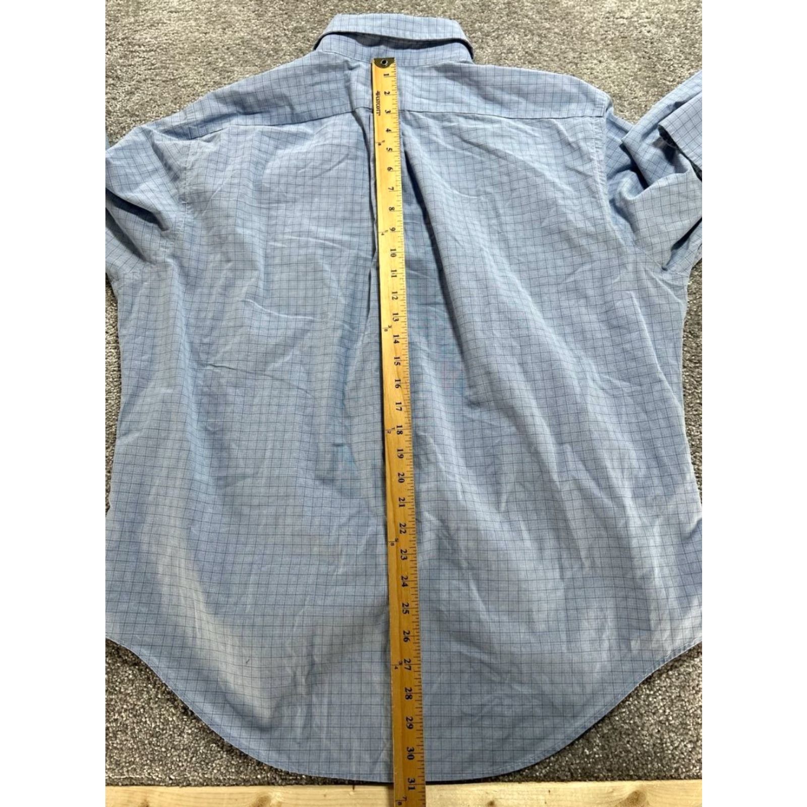 Ralph Lauren Lauren Ralph Lauren Non Iron Dress Shirt Men 17.5 Blue Cotton Classic Fit Office Size 46R - 5 Thumbnail