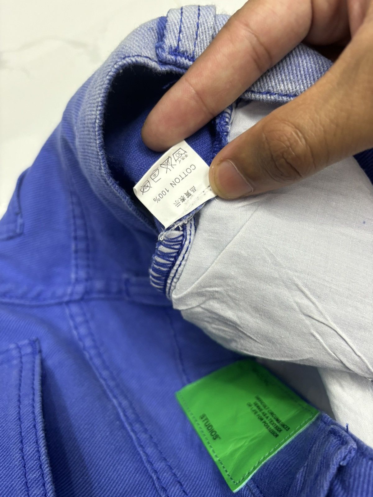 Designer 🔥 "MHZCNC" Studios Rare Faded Blue Wide Baggy Denim Jeans Size US 27 - 13 Thumbnail