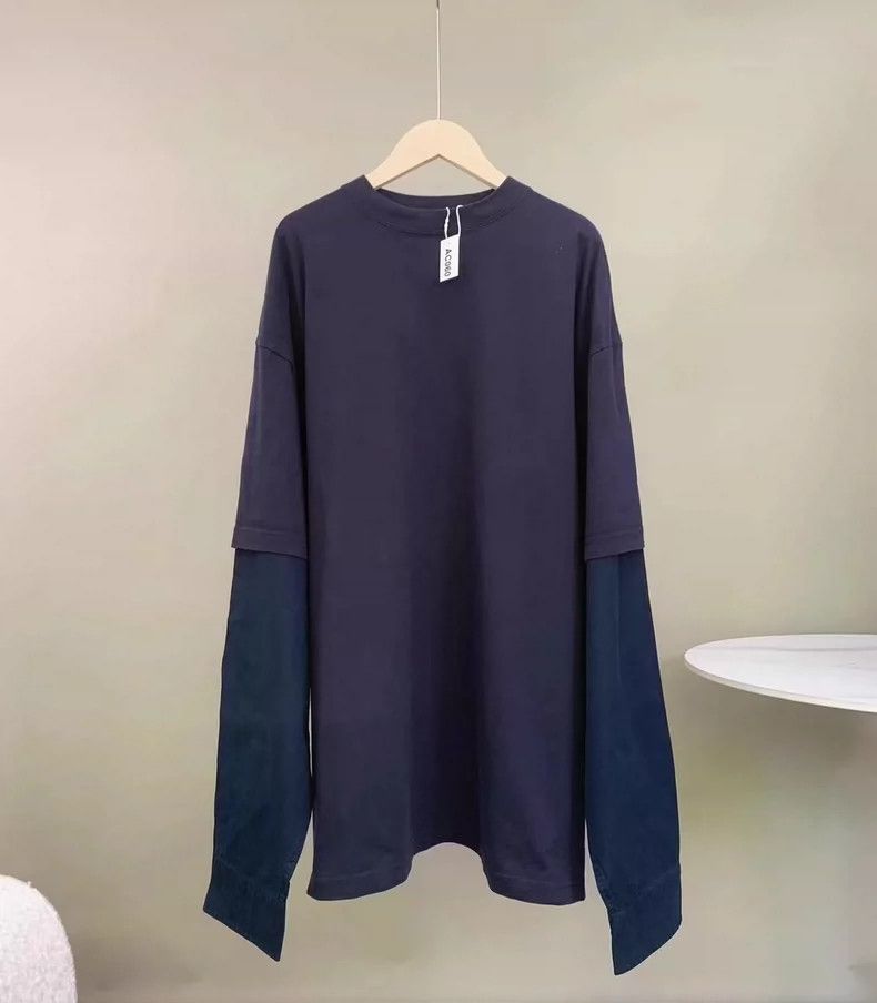 Balenciaga Balenciaga Navy Faux Layered T-shirt XS-dmc Size US XS / EU 42 / 0 - 1 Thumbnail