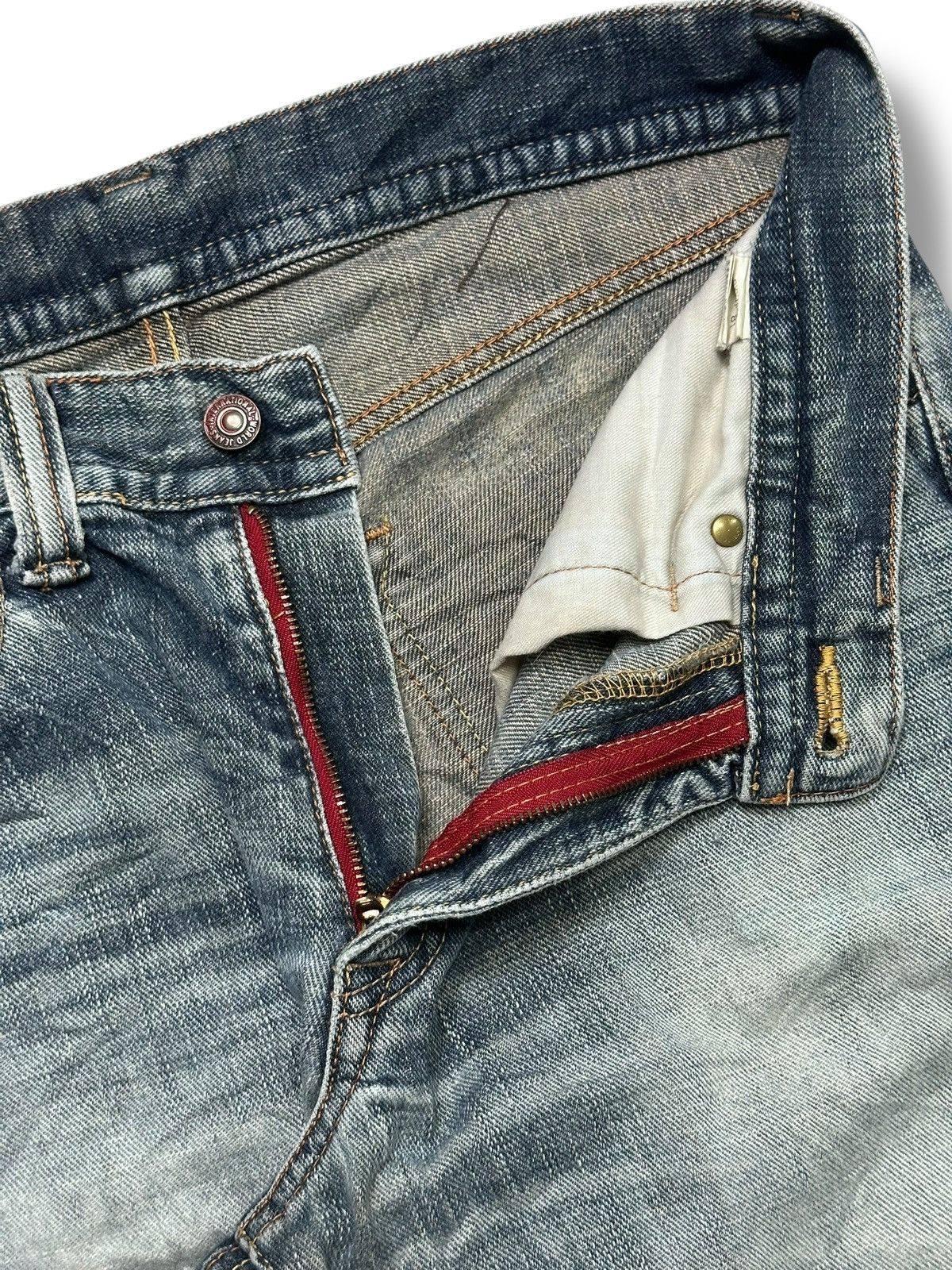 Japanese Brand GILHEART Distressed Japan Denim Straight Jeans With Faded Size US 33 - 11 Thumbnail