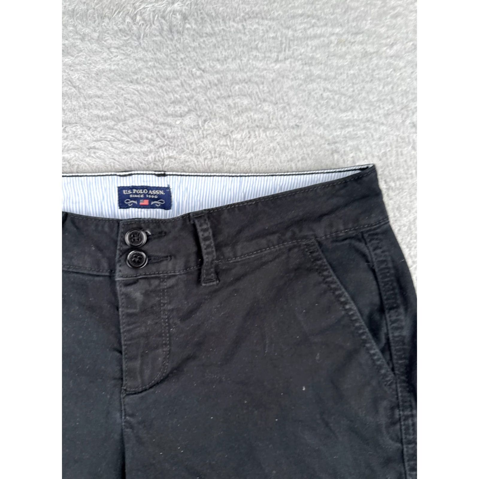 Vintage US Polo Assn Shorts Womens 8 Black Chino Cotton Blend Twill Casual 30x6 Size 30" / US 8 / IT 44 - 5 Thumbnail