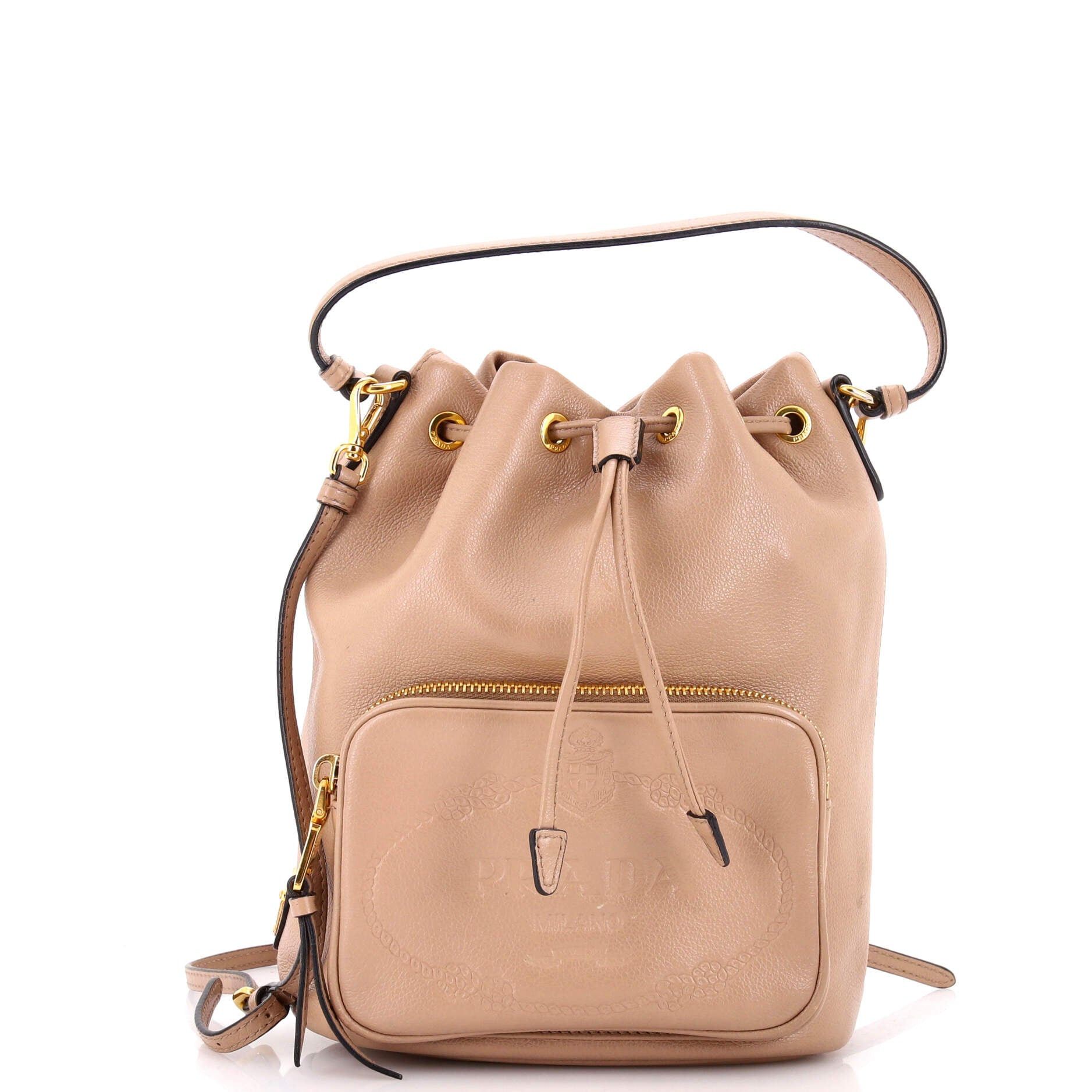 Prada Logo Drawstring Bucket Bag Size ONE SIZE - 1 Thumbnail
