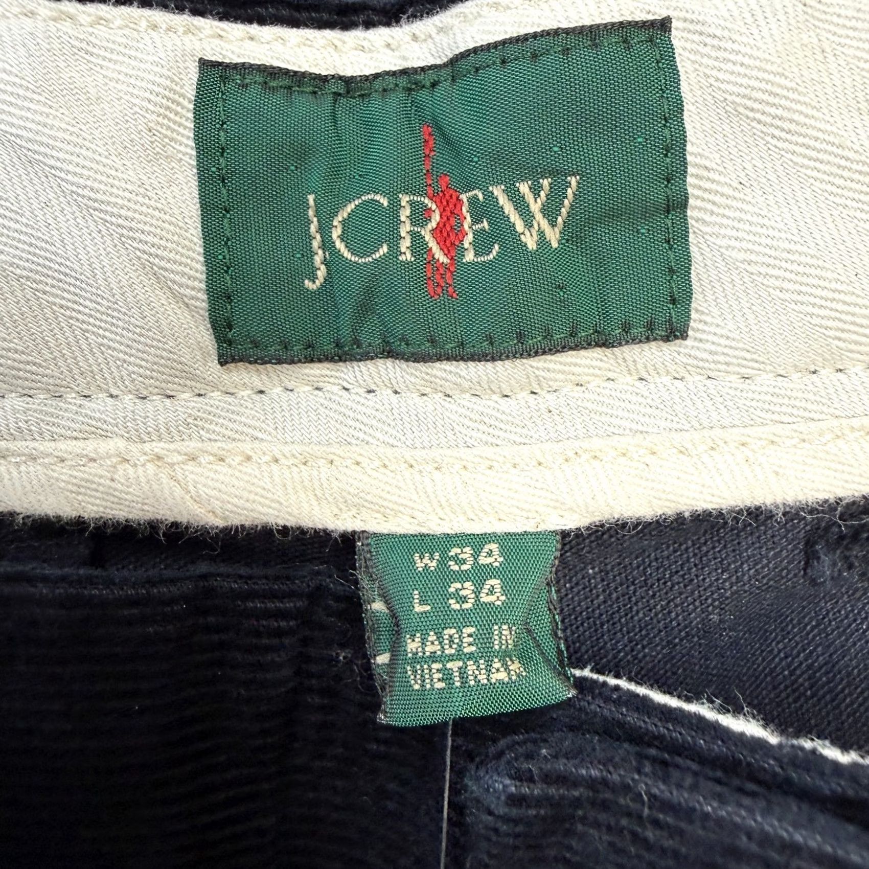 J.Crew J.CREW Pants Mens 34x34 Navy Corduroy Straight Flat Front Chino Preppy Casual Business - 34 Inch Inseam, Regular, Blue, Cotton Stretch, VIETNAM Size US 34 / EU 50 - 3 Thumbnail