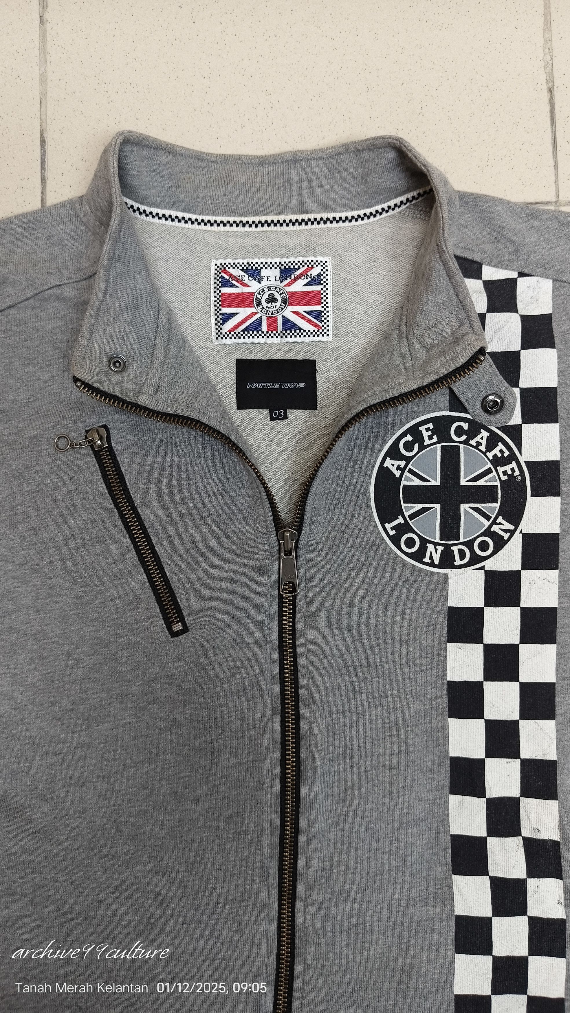 Japanese Brand Rattle trap x Ace Cafe London racing sweat zipper jacket Size US XS / EU 42 / 0 - 3 Thumbnail