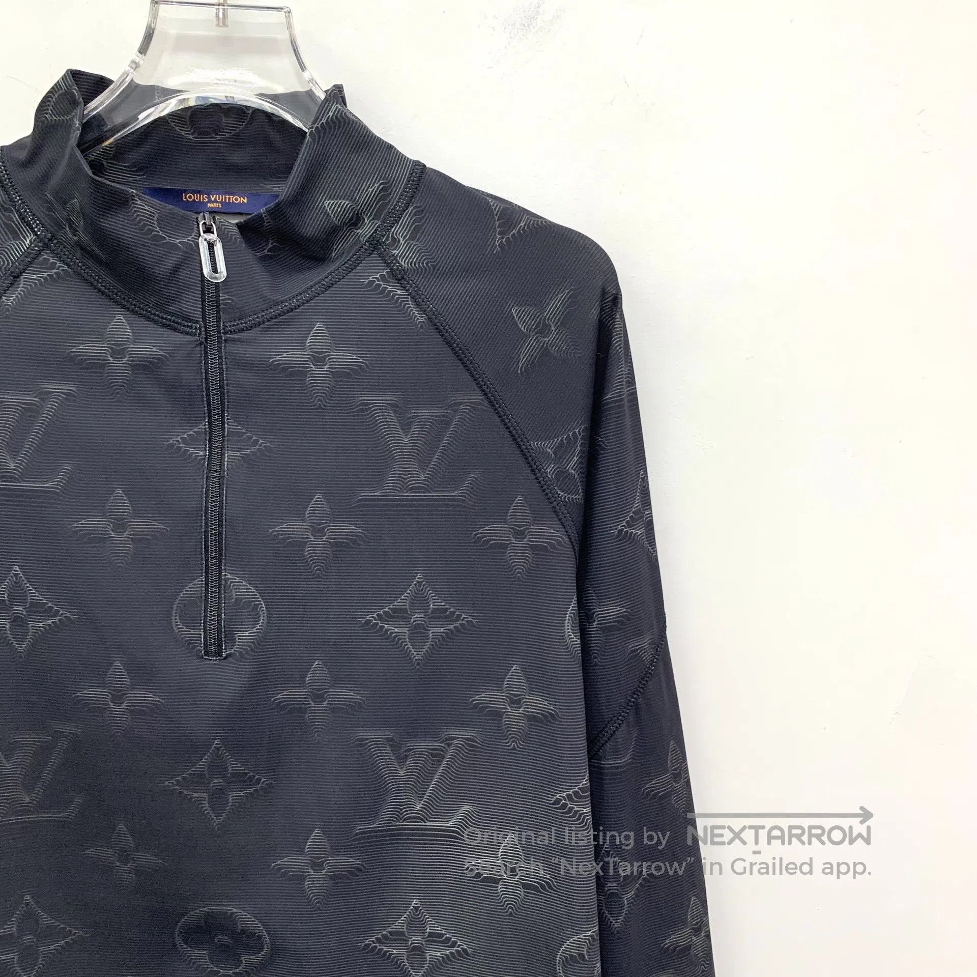 Louis Vuitton Louis Vuitton Black Logo Embossed Full Print Half Zip Long Size US XXL / EU 58 / 5 - 3 Thumbnail