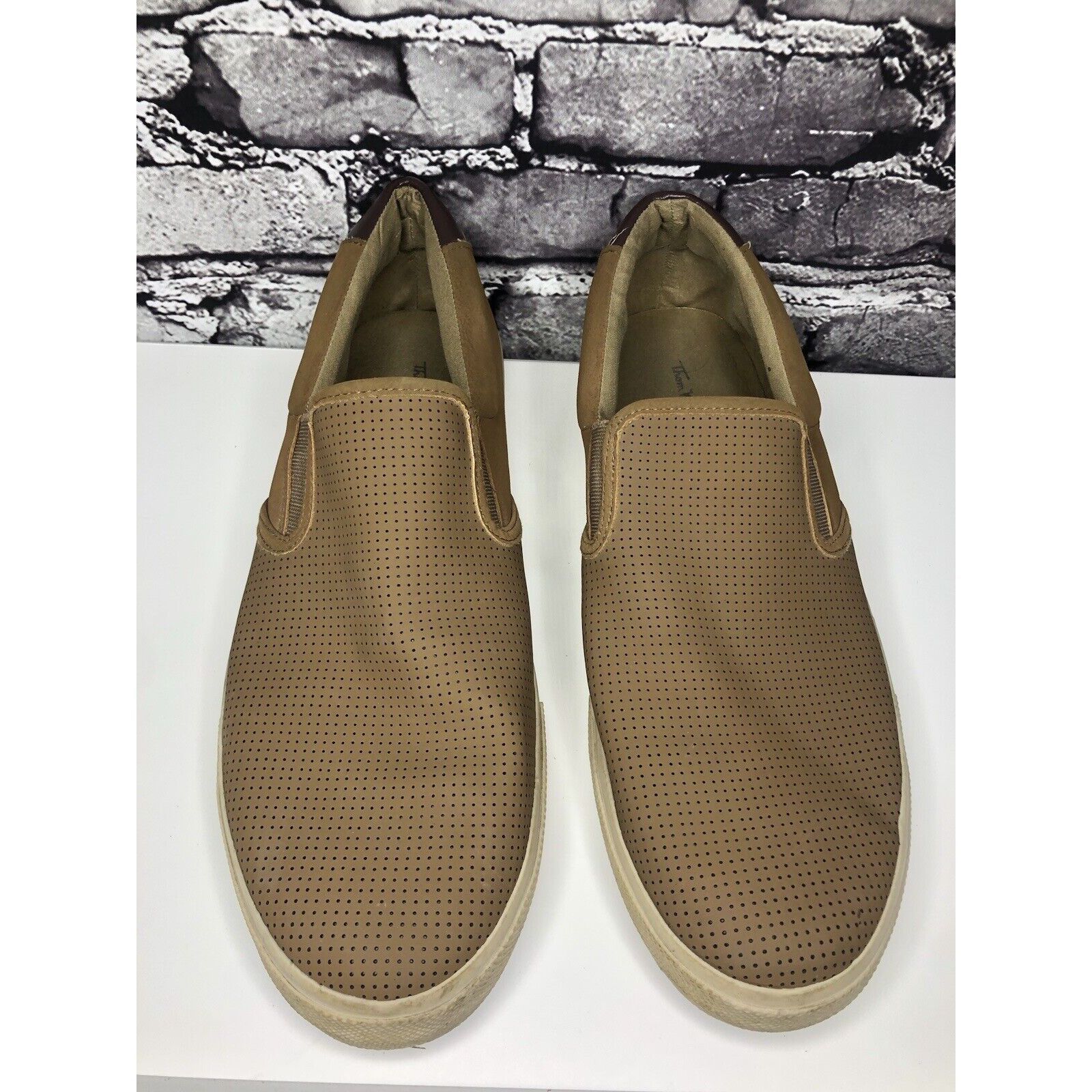 Other Thom McAn Buckley Tan Brown Loafer Slip On Sneaker Shoes Men Size US 13 / EU 46 - 13 Thumbnail
