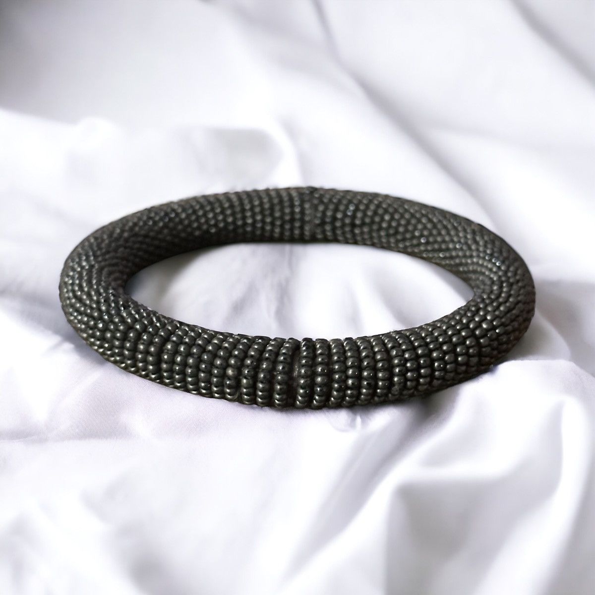 Other Dark silver beaded bangle bracelet Size ONE SIZE - 1 Thumbnail