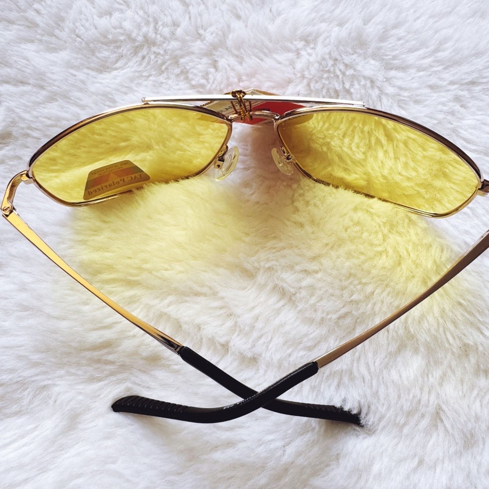 Other Oscar Clear Yellow w/ Gold Rim Aviator Sunglasses Size ONE SIZE - 9 Thumbnail
