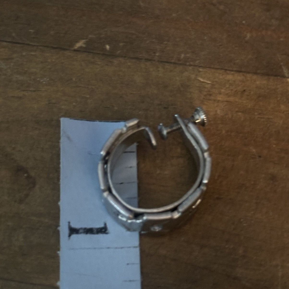 Vintage Vintage silver tone abstract screw back hoop earrings Size ONE SIZE - 3 Thumbnail
